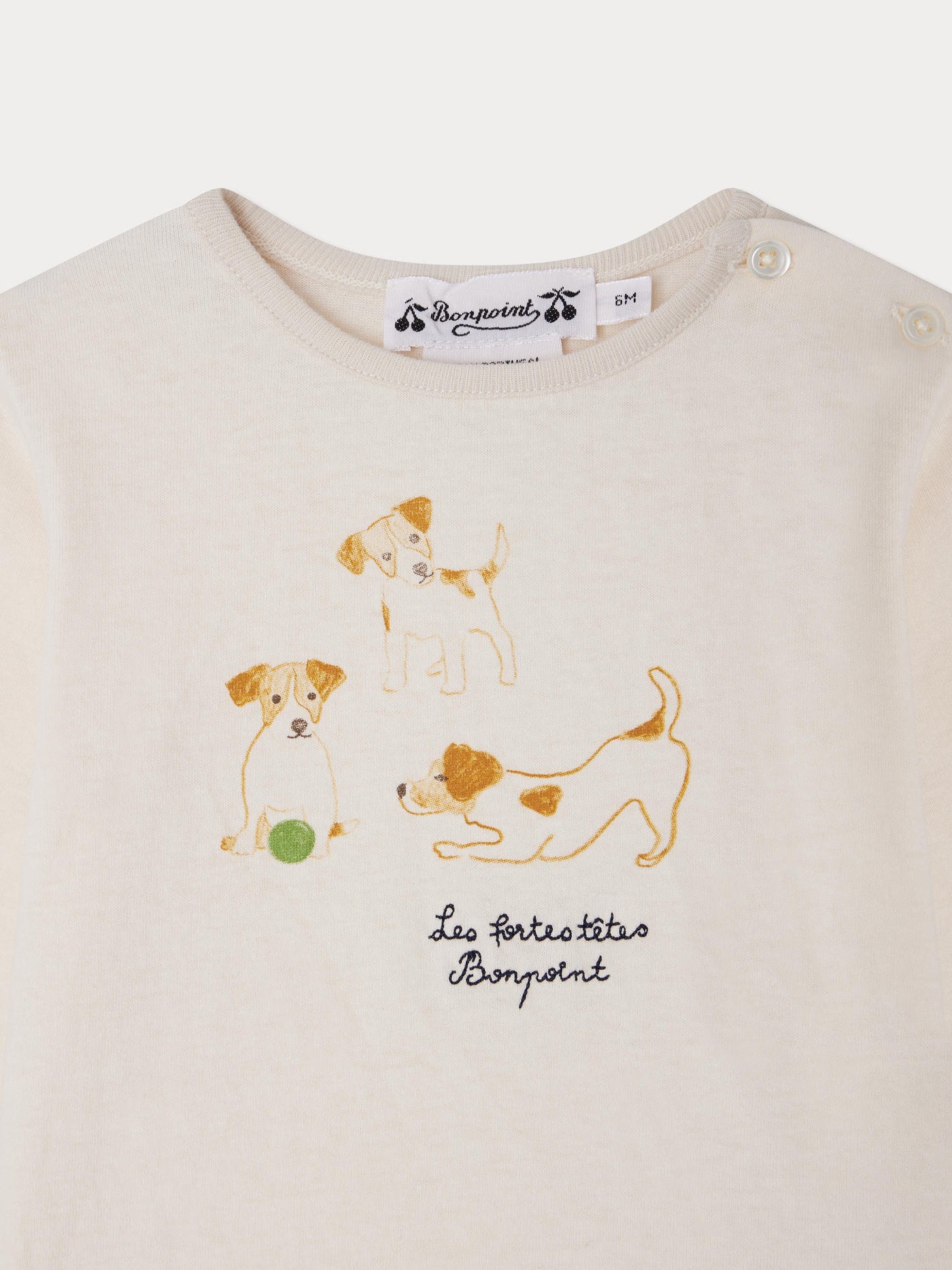 Tahsin Organic Cotton Puppy Print T-Shirt
