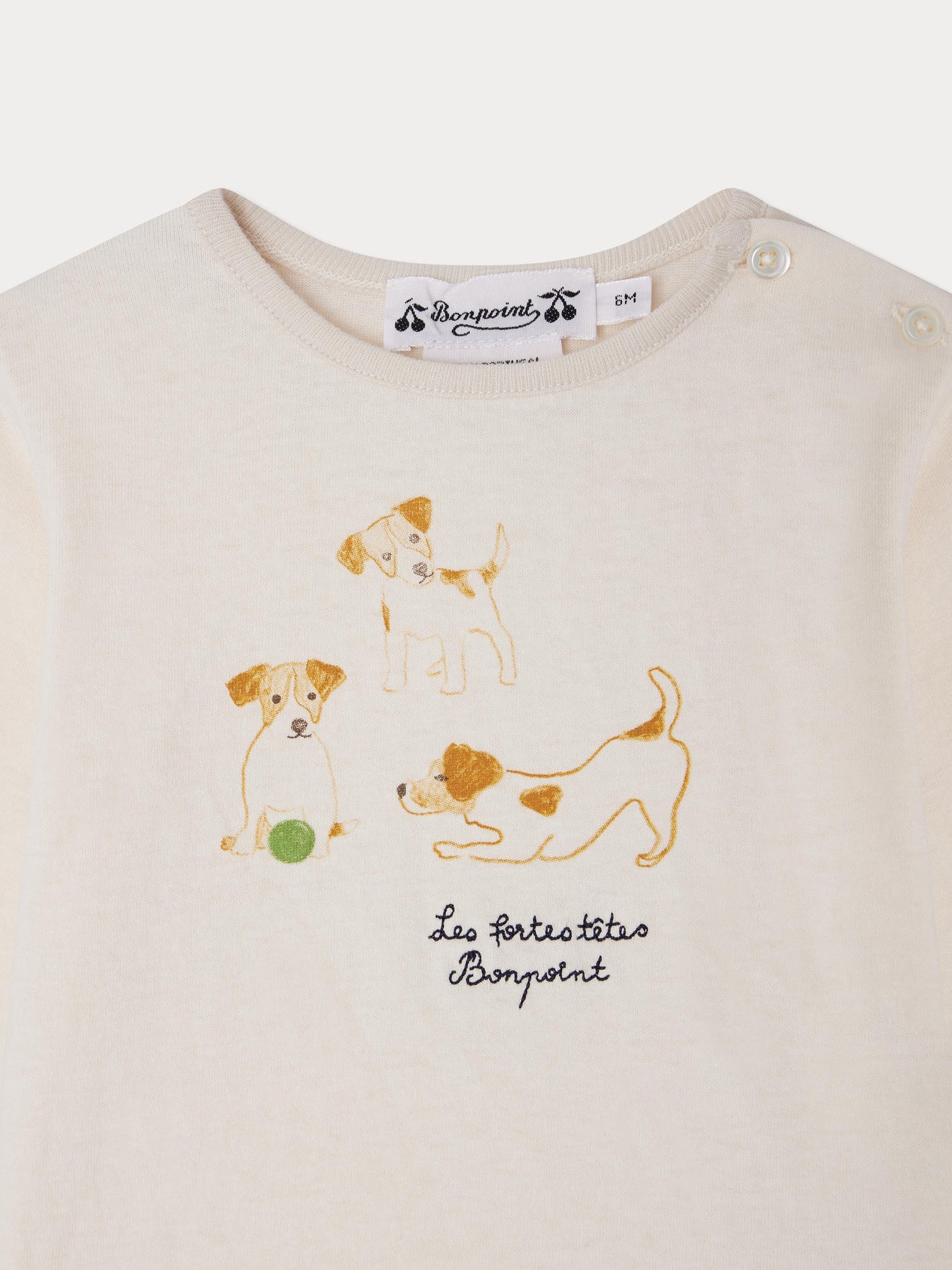 Tahsin Organic Cotton Puppy Print T-Shirt