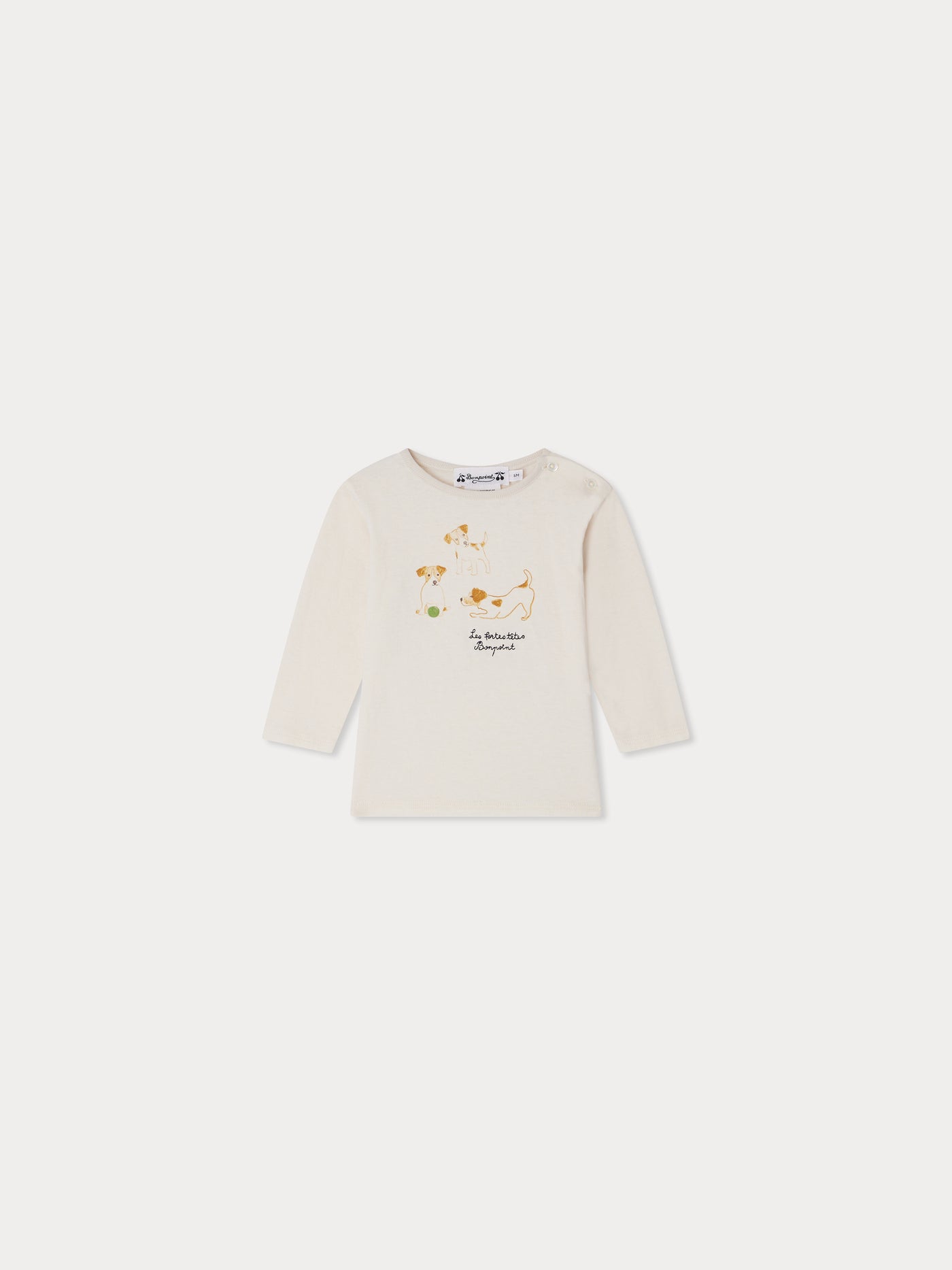 Tahsin Organic Cotton Puppy Print T-Shirt
