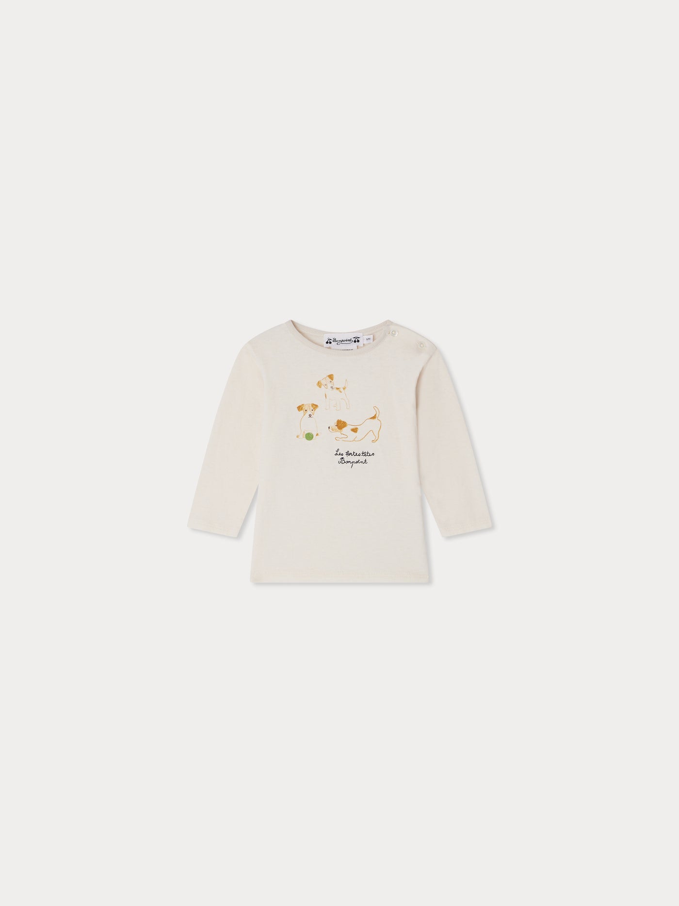 Tahsin Organic Cotton Puppy Print T-Shirt