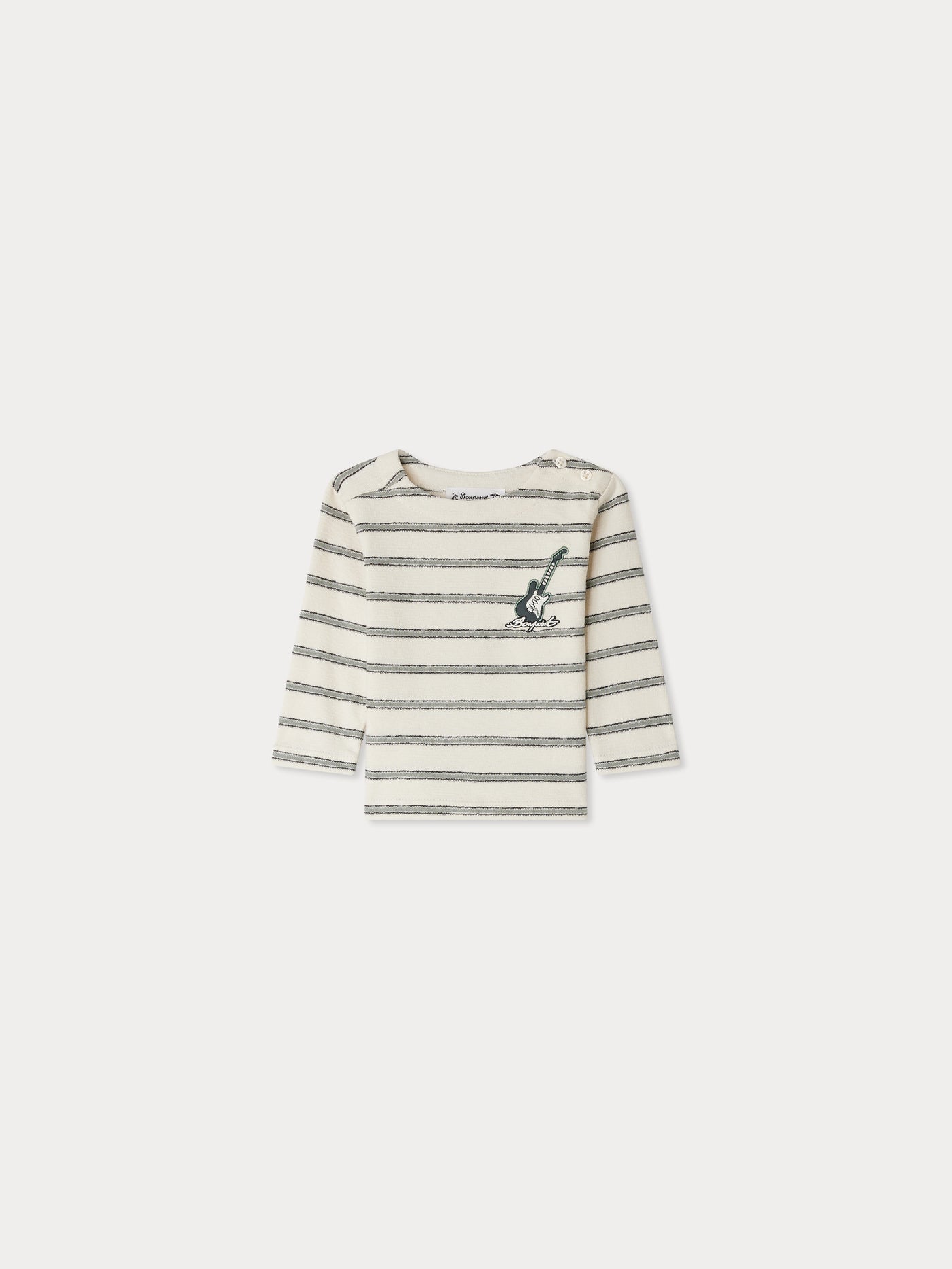 Tourbillon T-shirt with Guitar embroidery in organic cotton