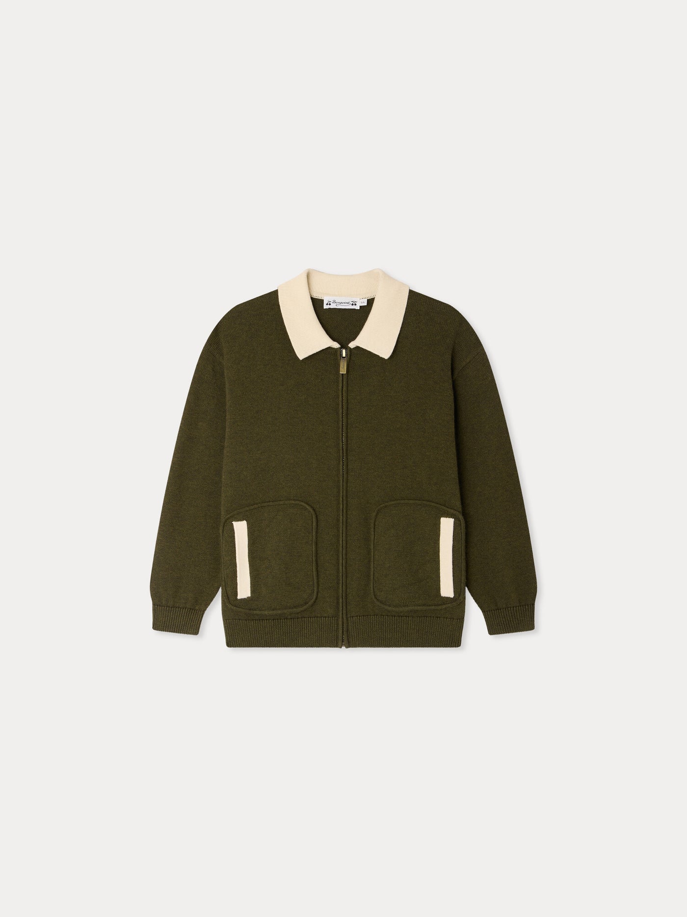 Martin cardigan with zipper in organic cotton