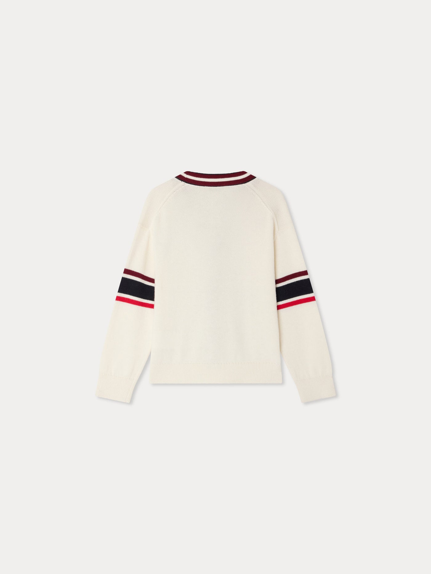 Bonpoint x Maison Kitsuné Mateo V-neck cardigan in organic cotton and cashmere