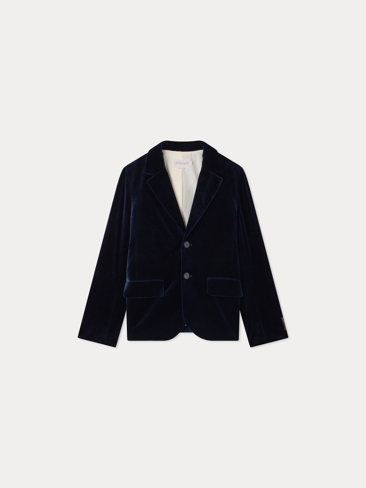 Teo tailored jacket in organic cotton velvet