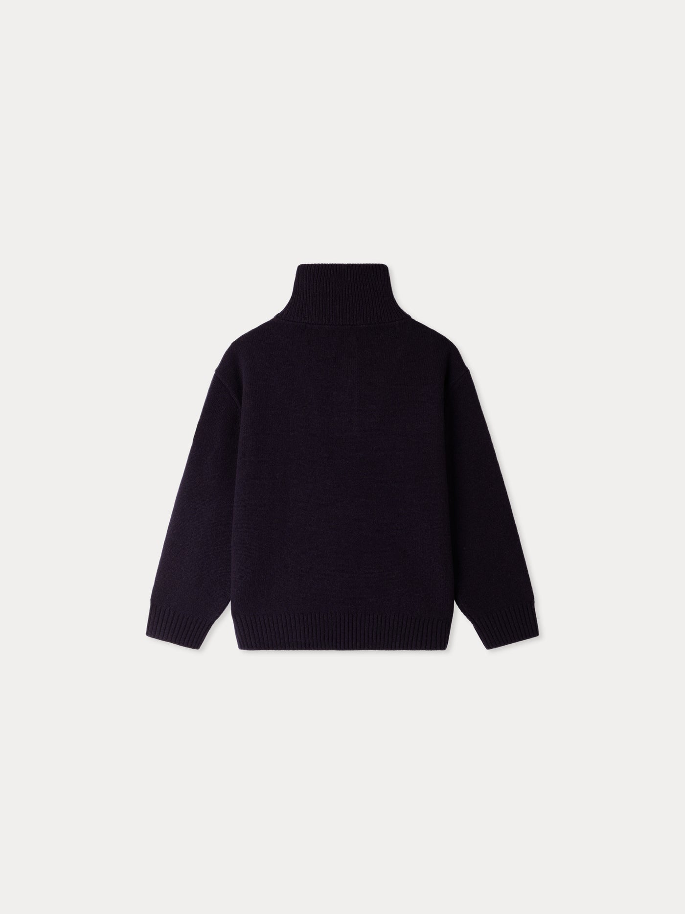 Marinus wool sweater with zip-up stand-up collar