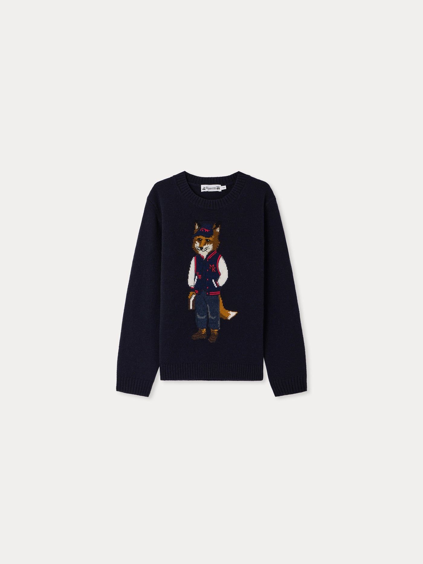Bonpoint x Maison Kitsuné Mitchell jumper with fox embroidery in wool