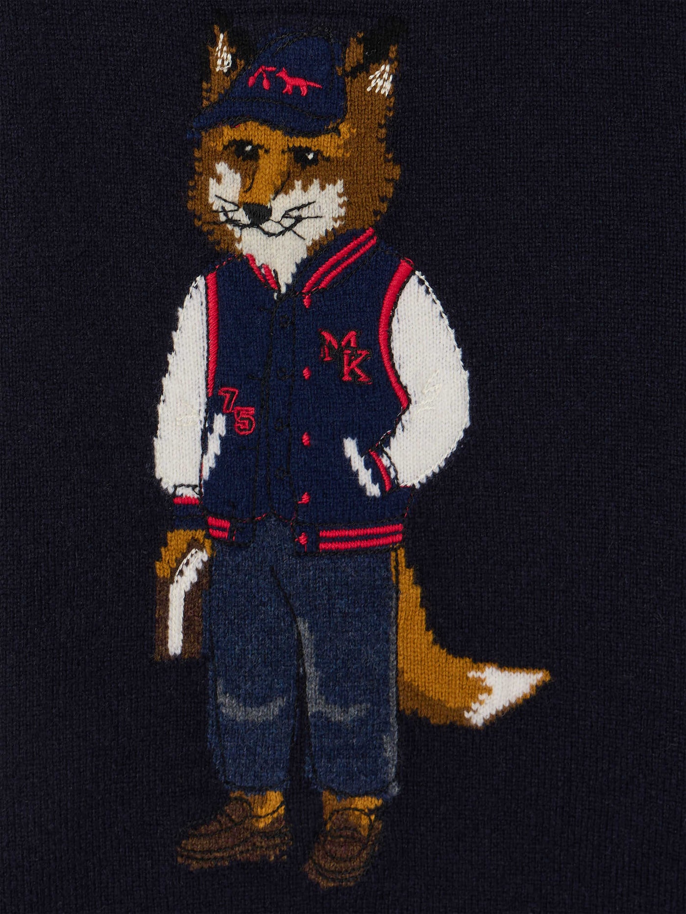 Bonpoint x Maison Kitsuné Mitchell jumper with fox embroidery in wool