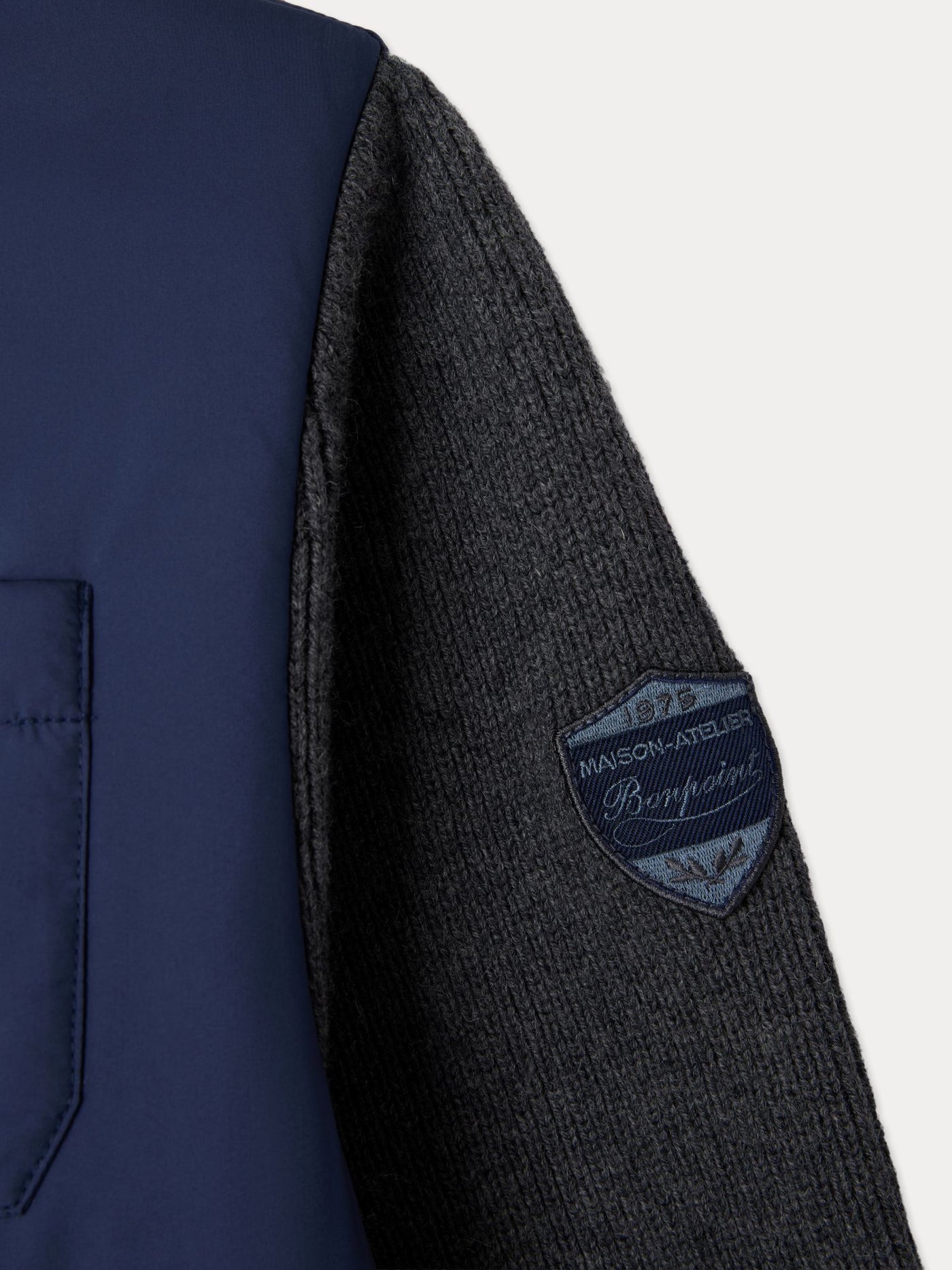 Marcellino mixed-fabric zip-up jacket