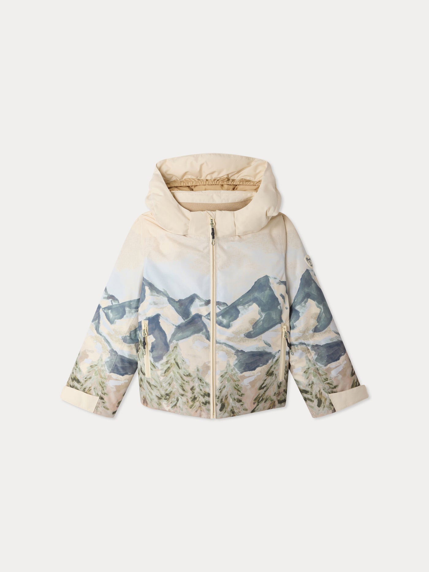 Mikado waterproof ski jacket with ski landscape print