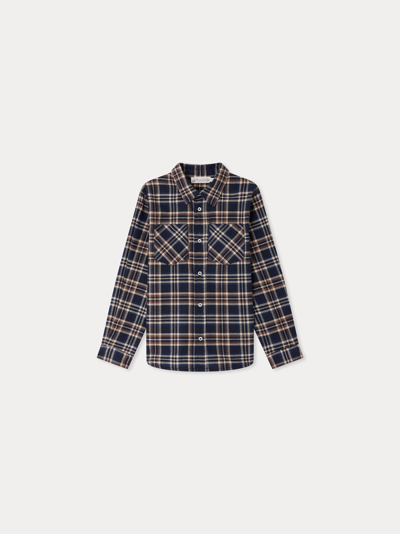 Shirt Altman navy check in organic cotton