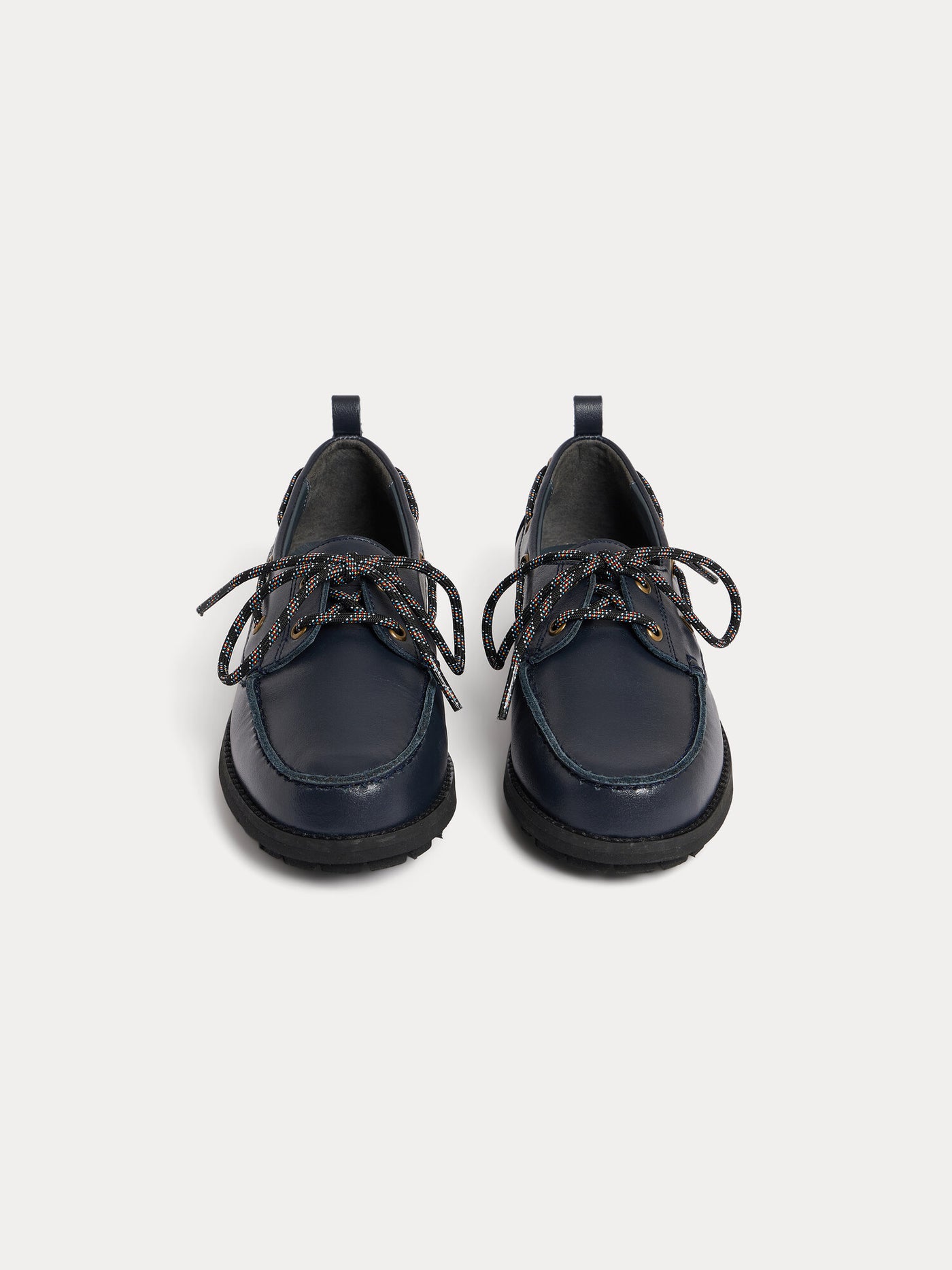 Jax navy leather boat shoes