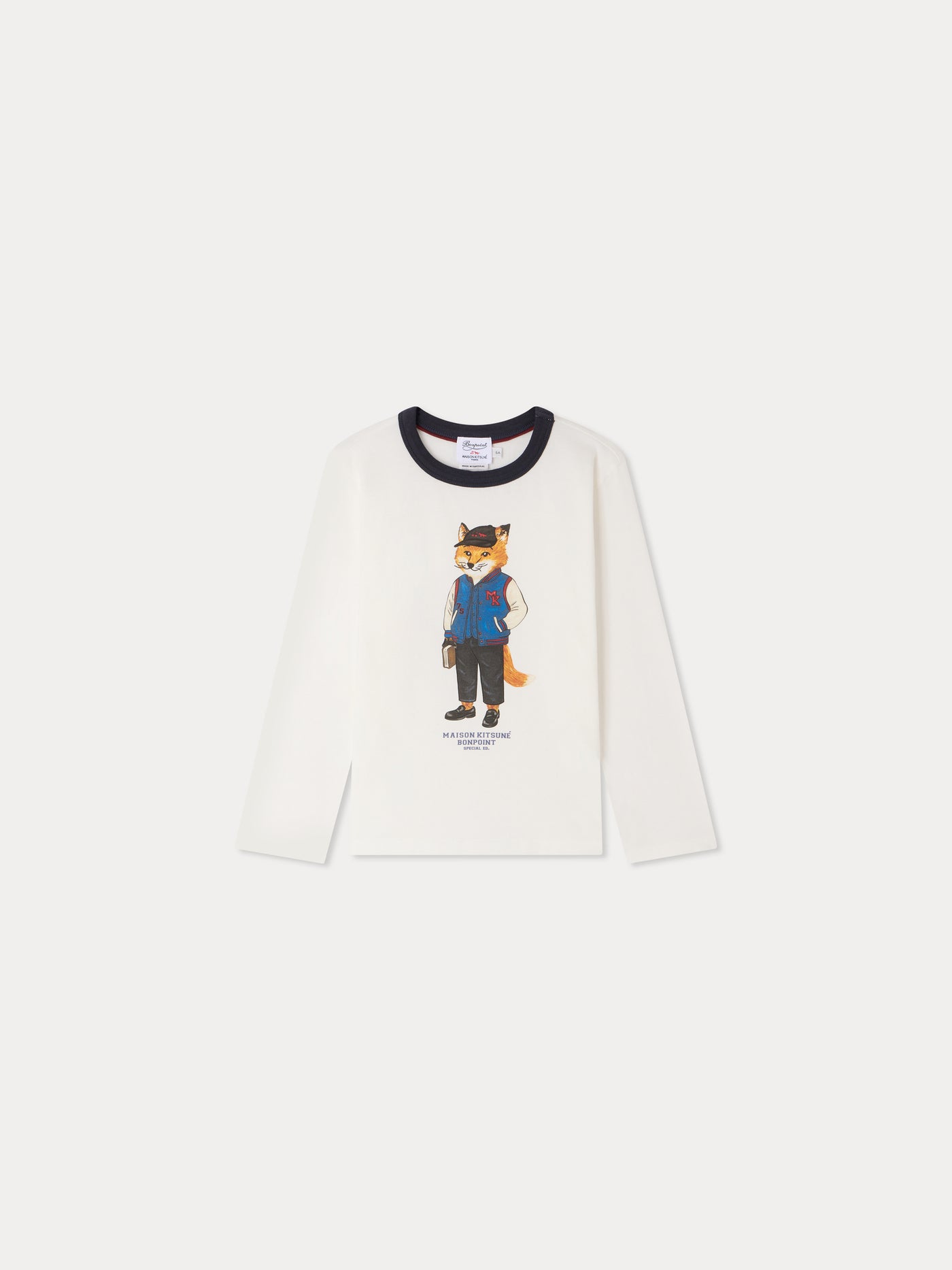 Bonpoint x Maison Kitsuné Tadda fox print T-shirt in organic cotton