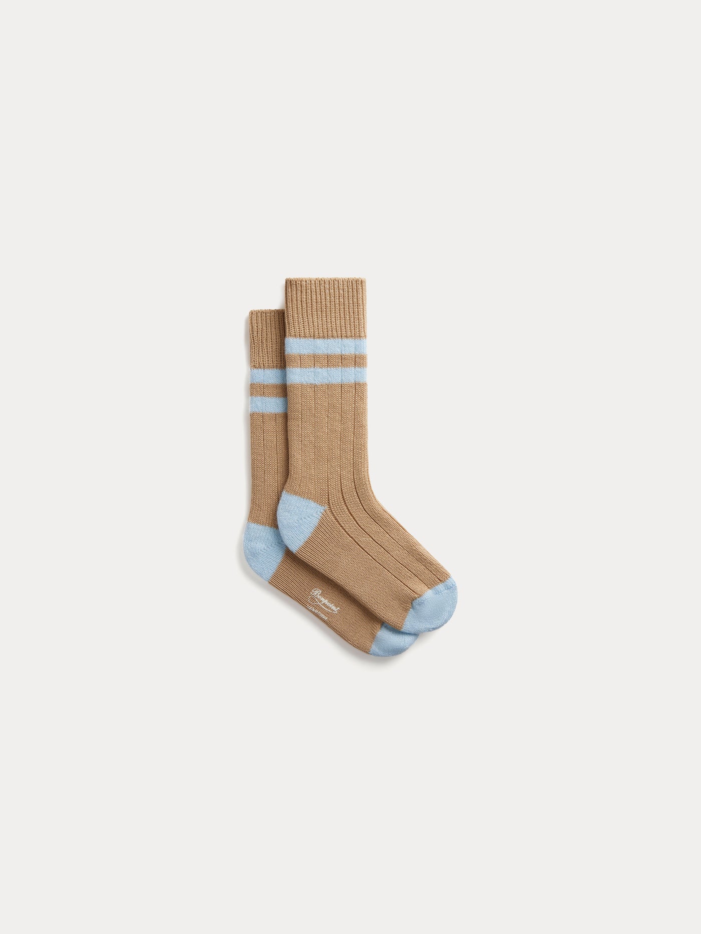 Moaz khaki striped organic cotton socks