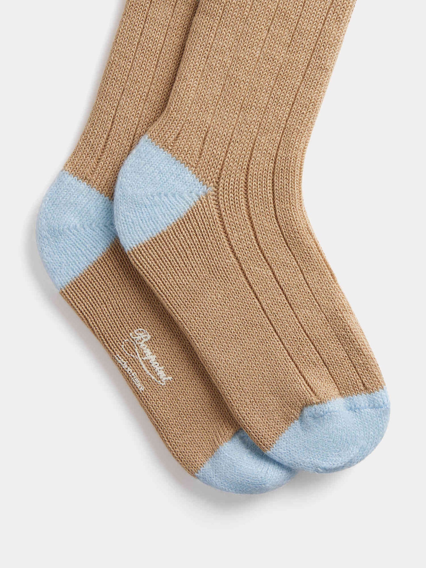 Moaz khaki striped organic cotton socks
