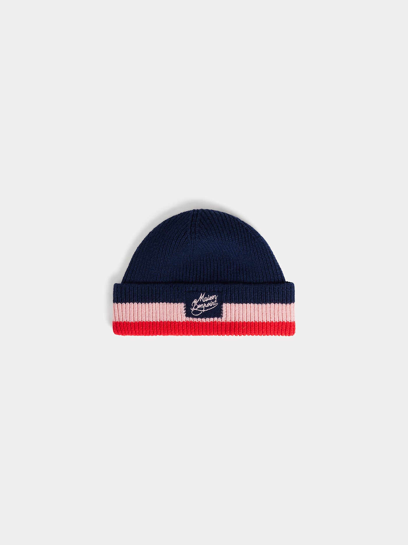 Mailise hat with striped and embroidered wool cuffs