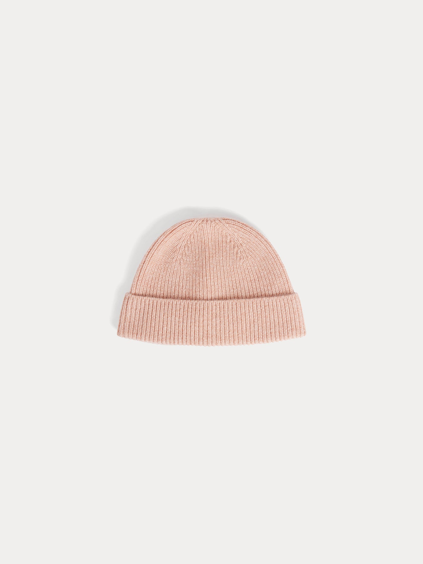 Benny tea rose cashmere beanie with turn-up