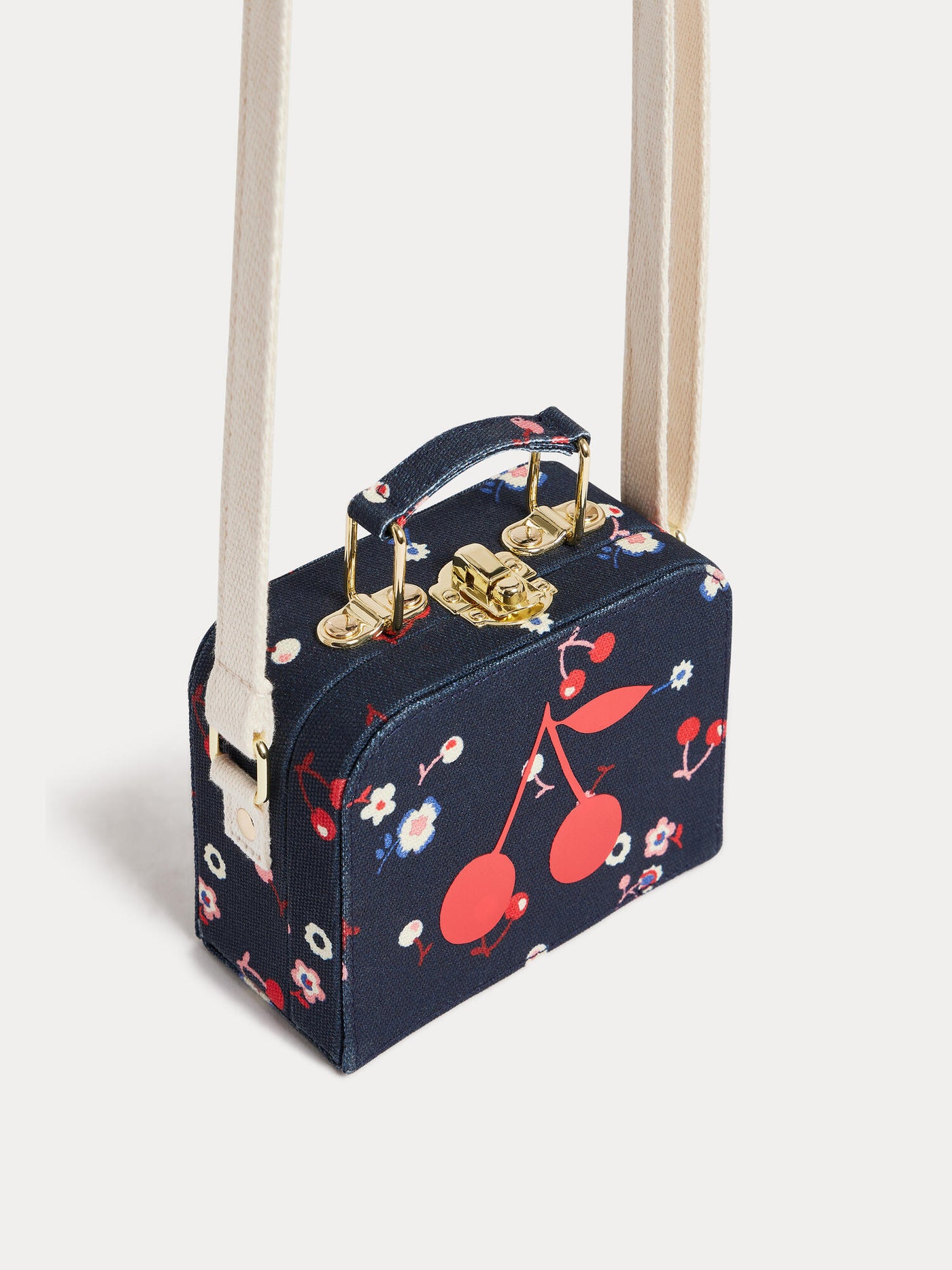 Aimane cherry print suitcase bag