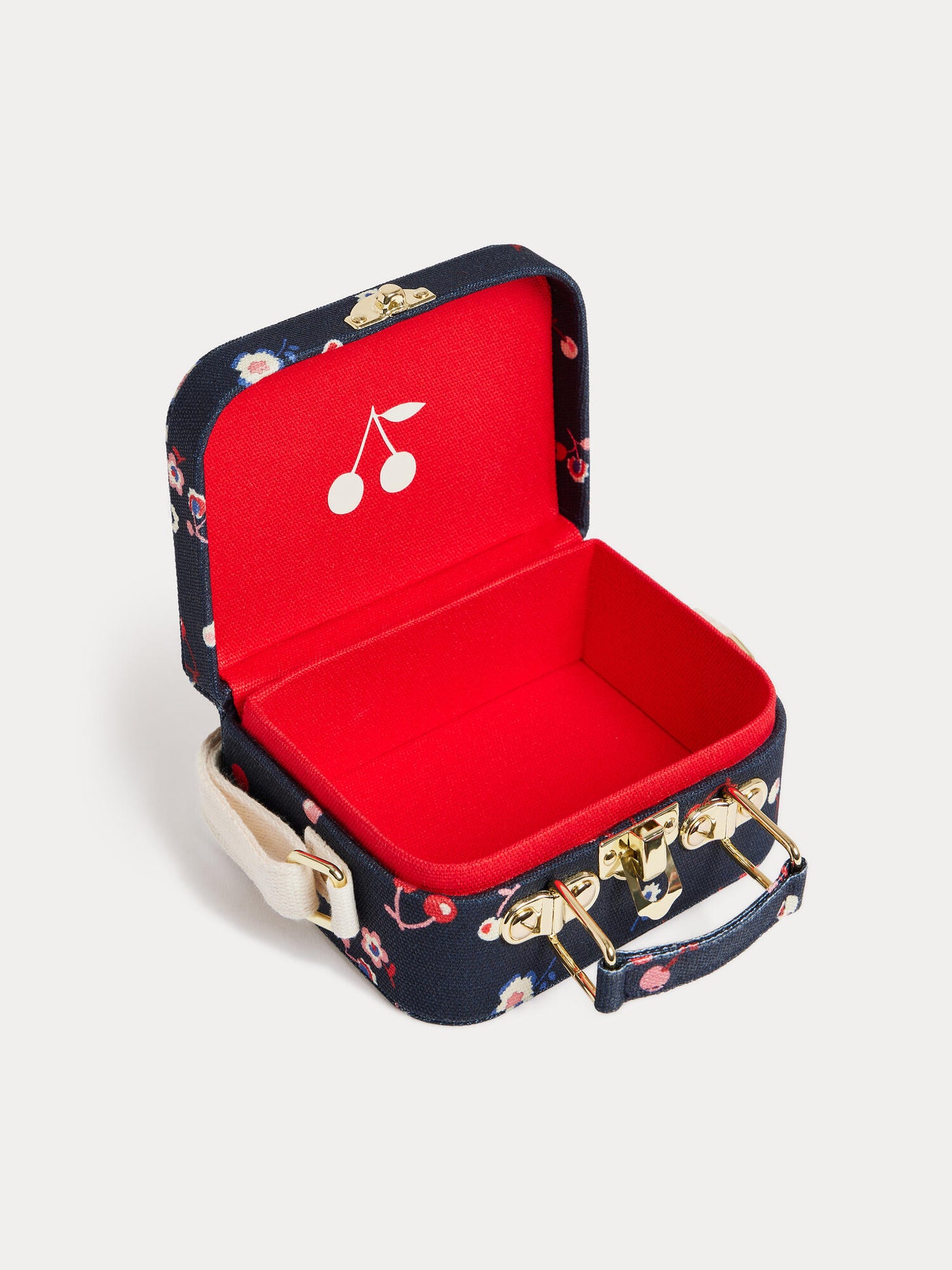 Aimane cherry print suitcase bag