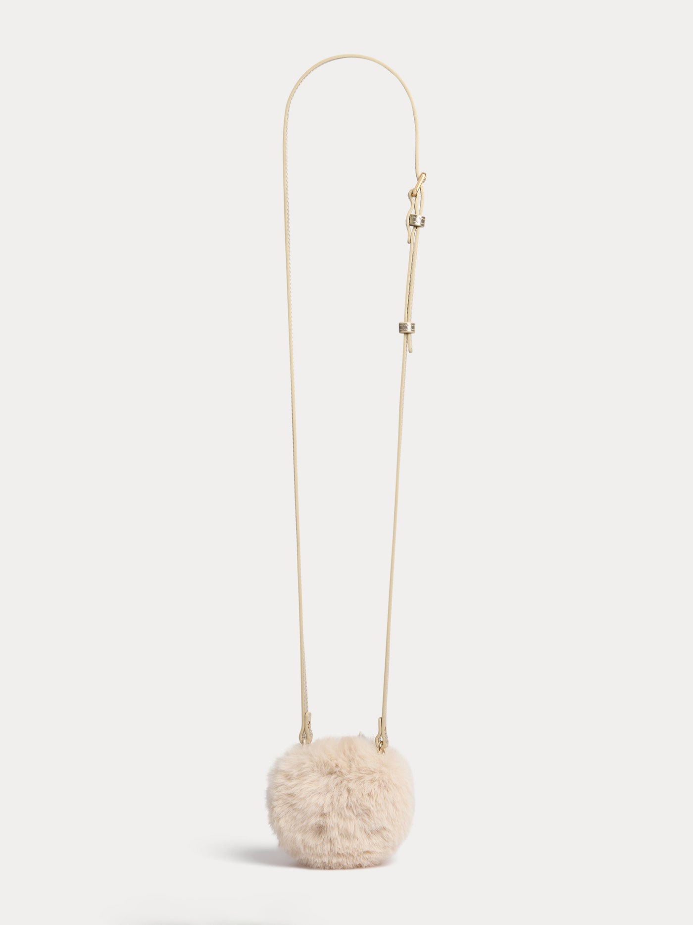 Bag Ekko in faux fur heart-shaped with cherry stud