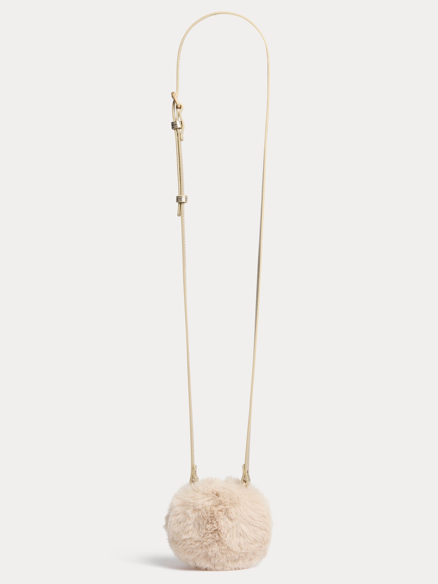 Bag Ekko in faux fur heart-shaped with cherry stud