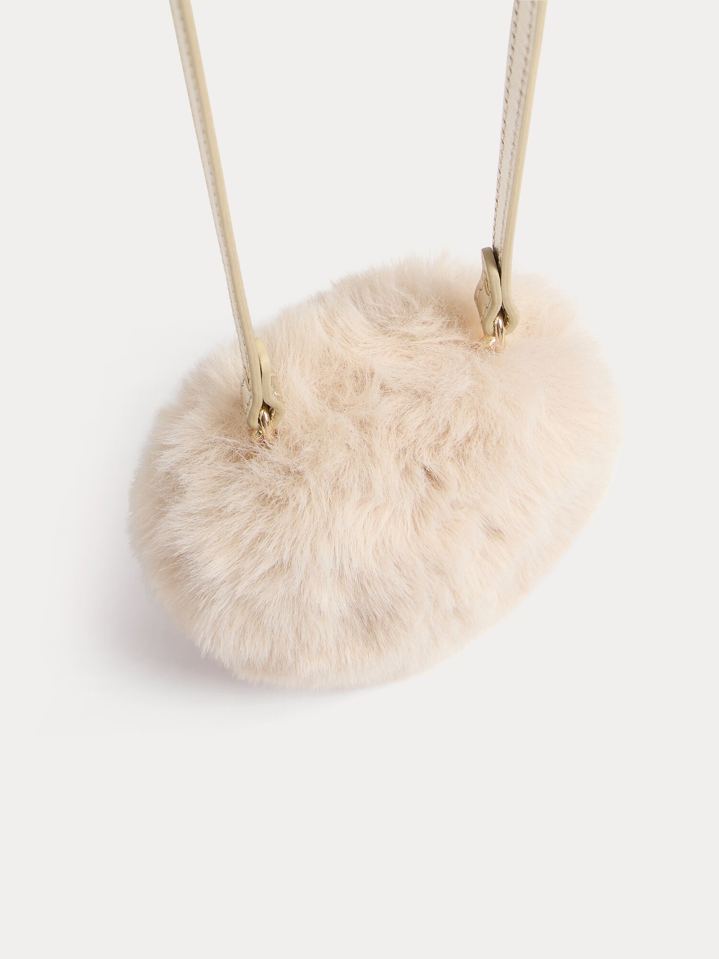 Bag Ekko in faux fur heart-shaped with cherry stud