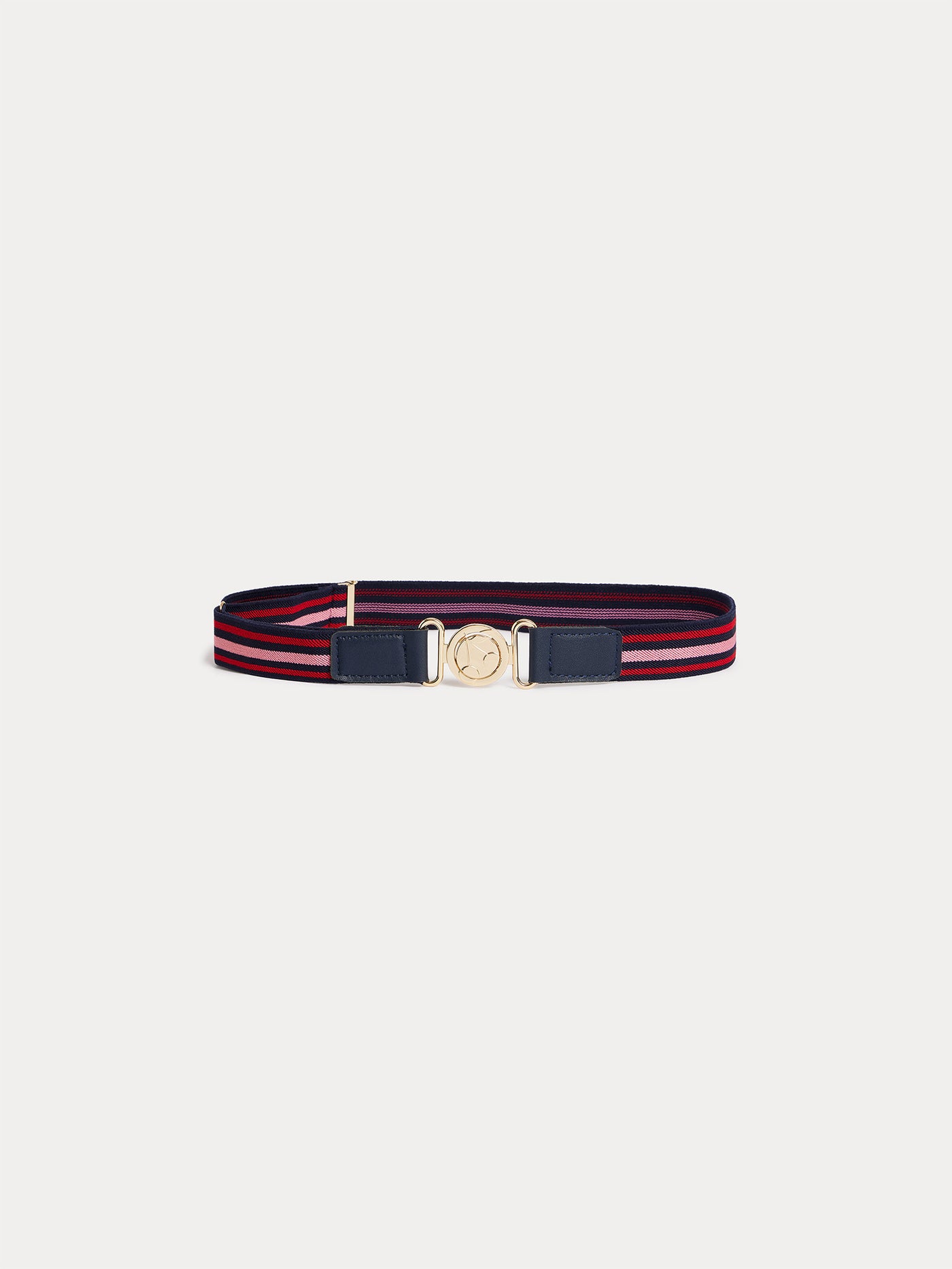 Miara two-tone elastic belt with cherry buckle