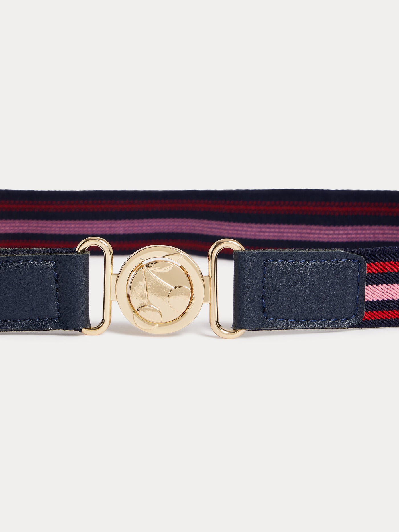 Miara two-tone elastic belt with cherry buckle