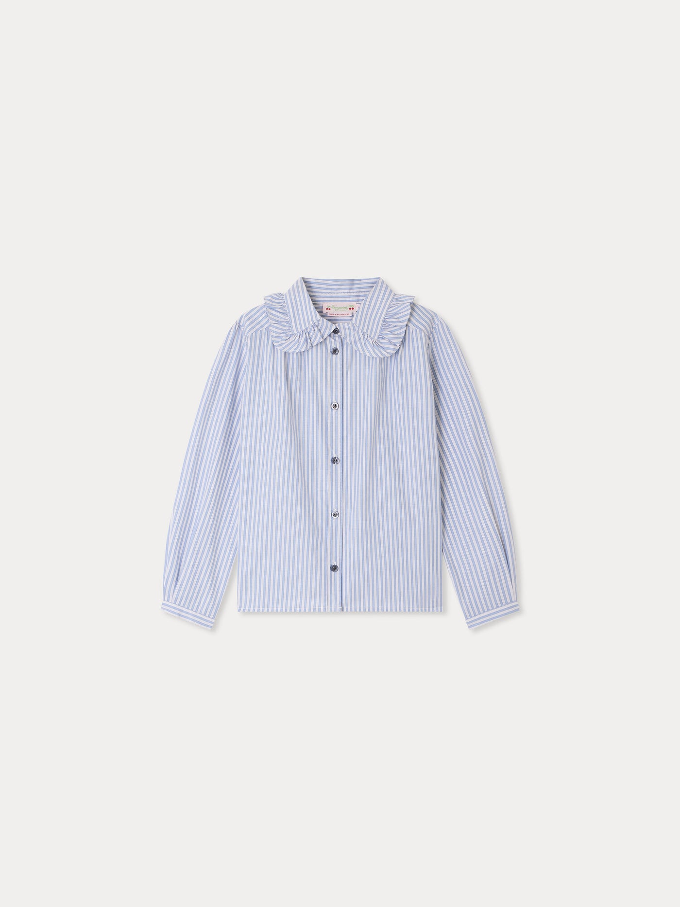 Mayles blouse with stripes and ruffled collar