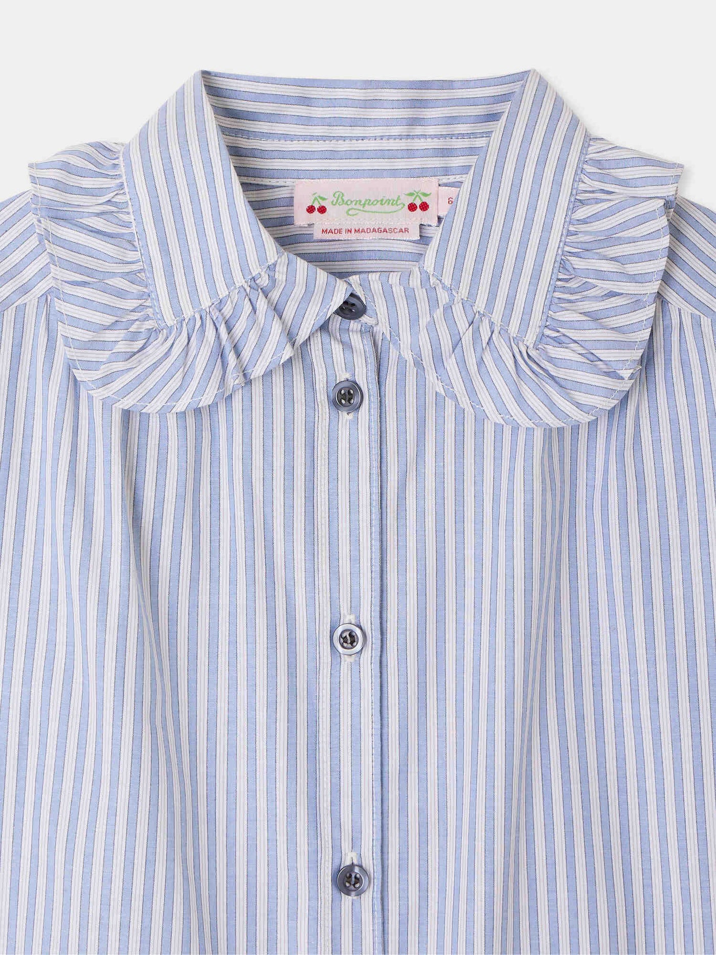 Mayles blouse with stripes and ruffled collar