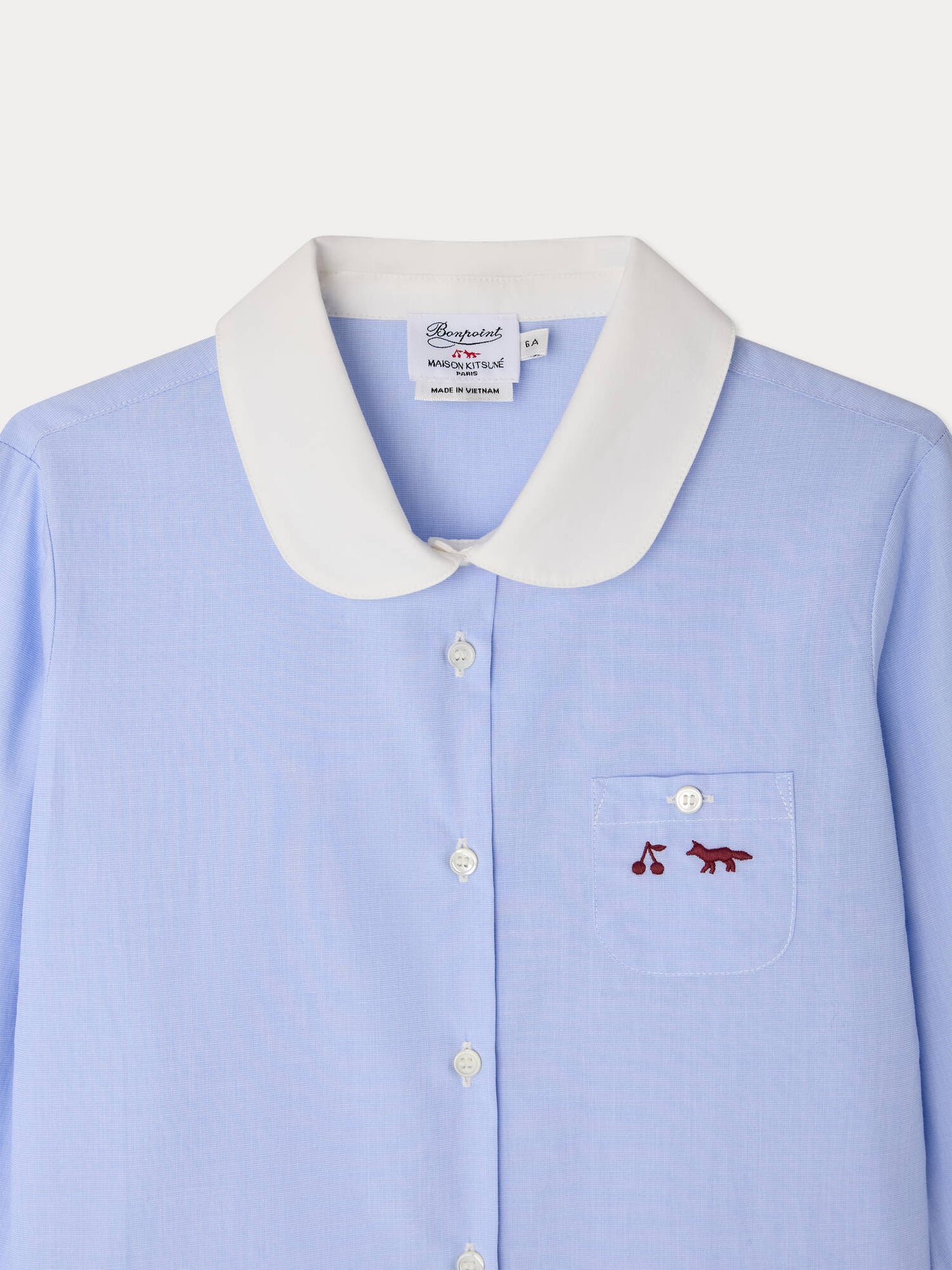 Bonpoint x Maison Kitsuné Marlene embroidered blouse, organic cotton