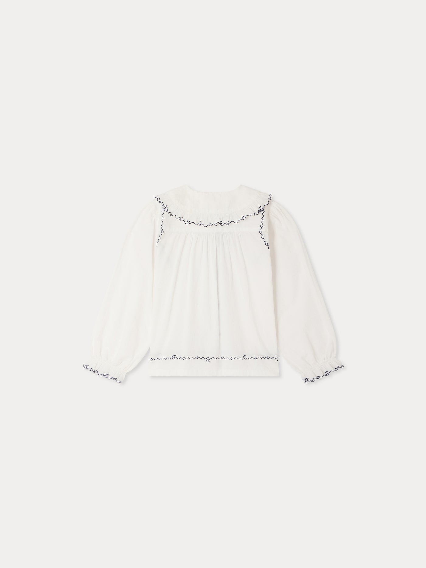 Maneke blouse with Peter Pan collar embroidery in organic cotton