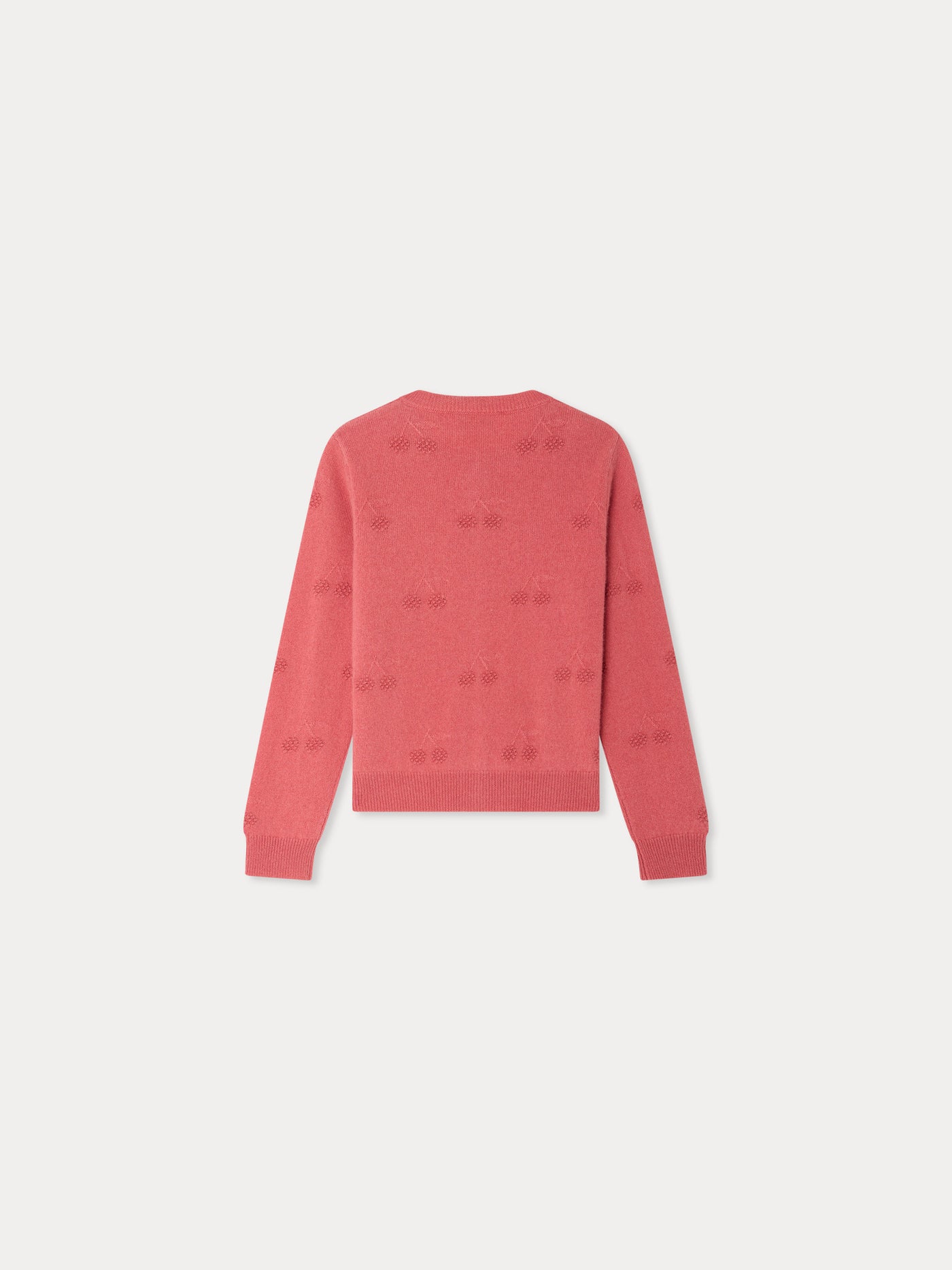Manon raspberry cashmere cardigan with cherries