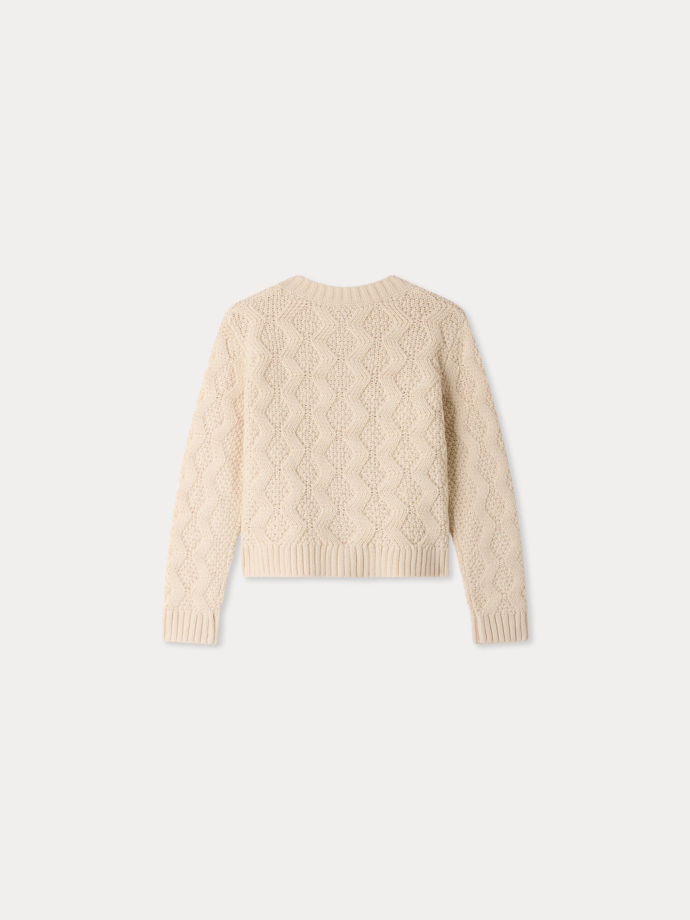 Cardigan Mahael cable-knit and hand-embroidered