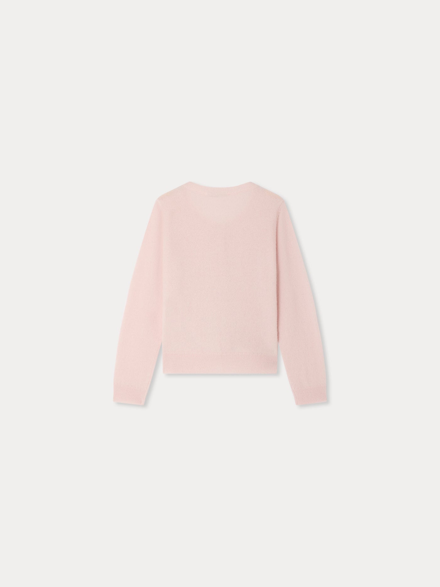 Cardigan Marisha pink with hand-embroidered cherries and pearls in cashmere