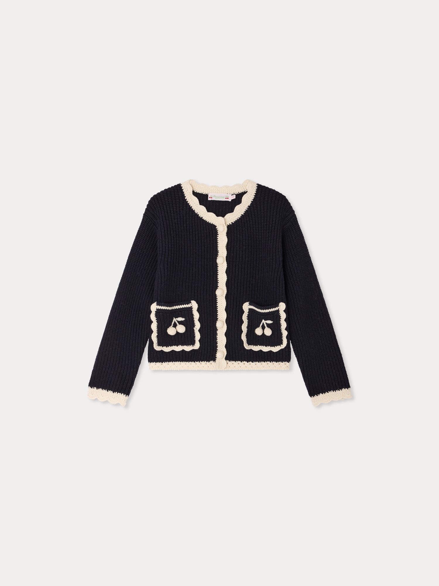 Marlys hand-crocheted navy cardigan • Bonpoint