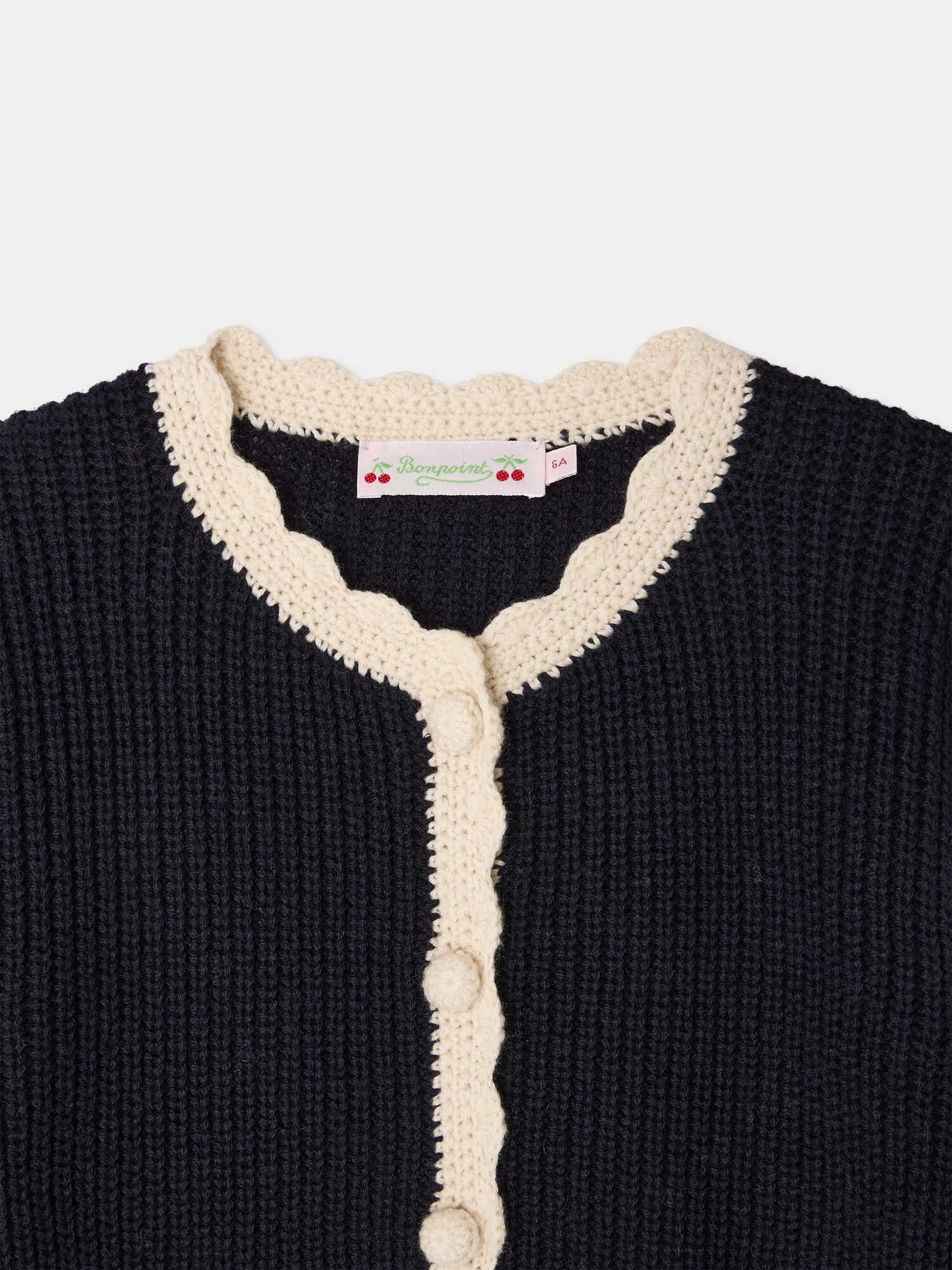 Marlys hand-crocheted navy cardigan