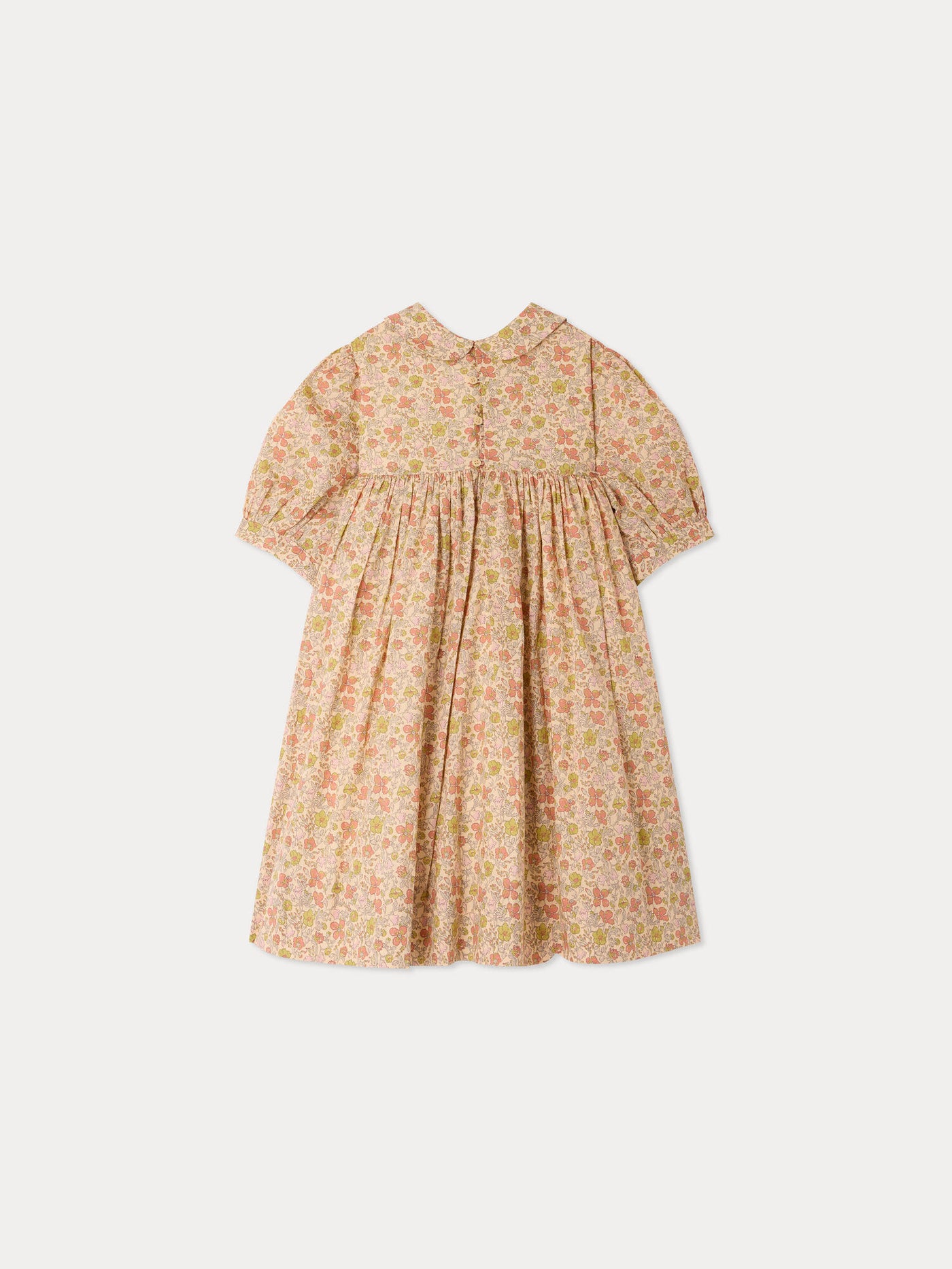 Bonpoint - Melodia dress in Liberty fabric smocked and hand-embroidered in organic cotton - Pink