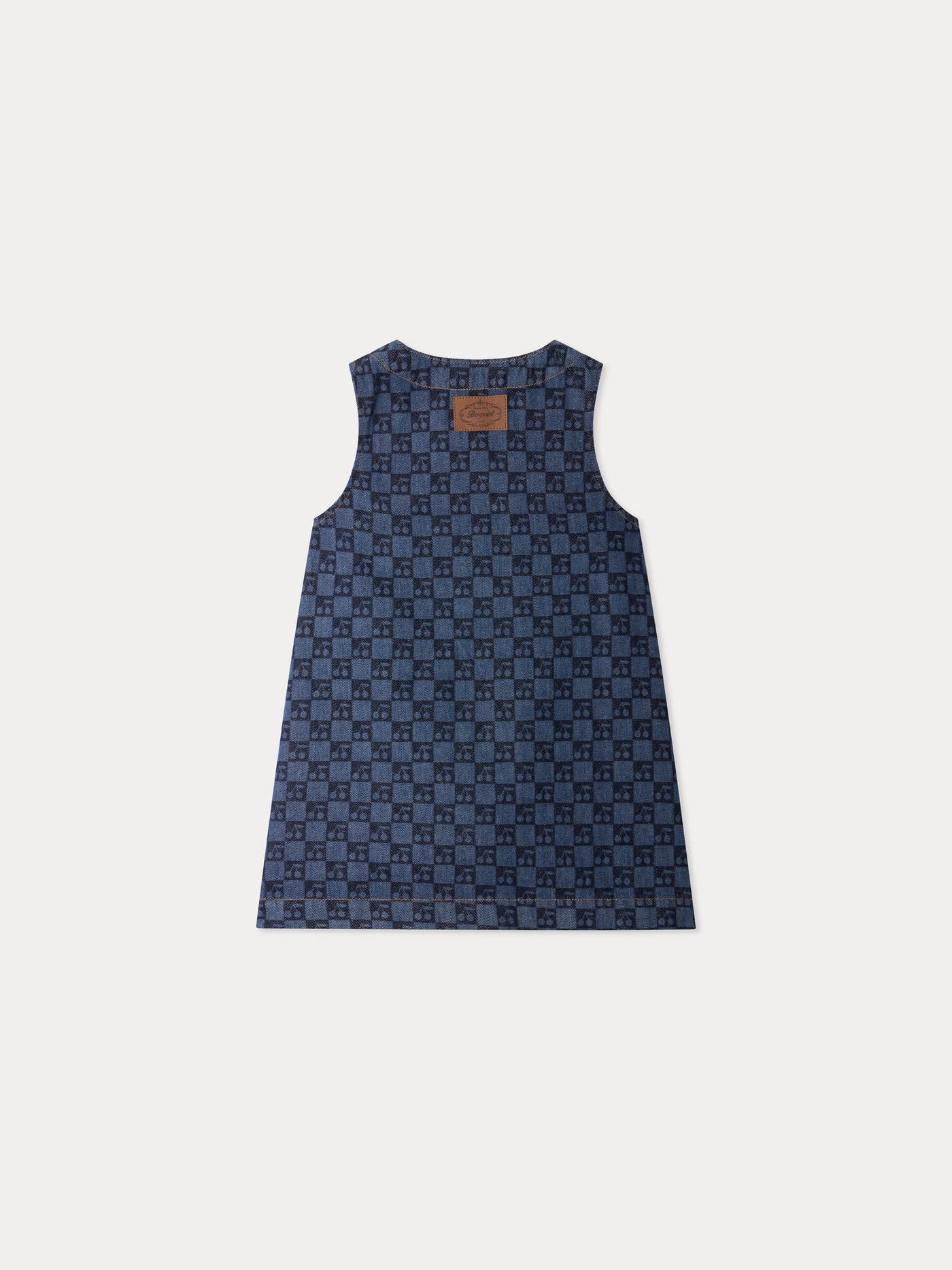 Jette cherry checkerboard-print dress in organic cotton