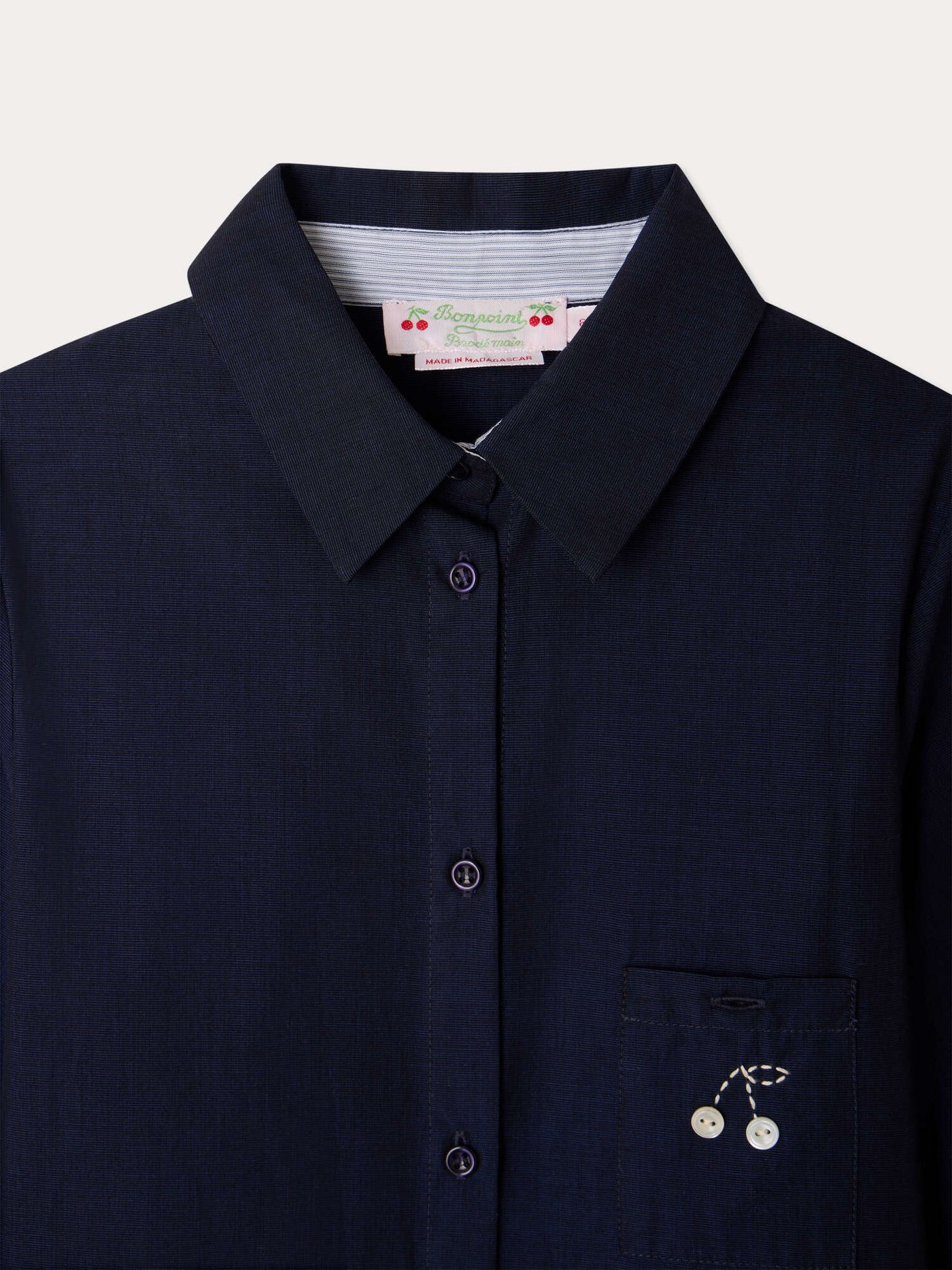 Maribelle shirt dress pleated and hand-embroidered