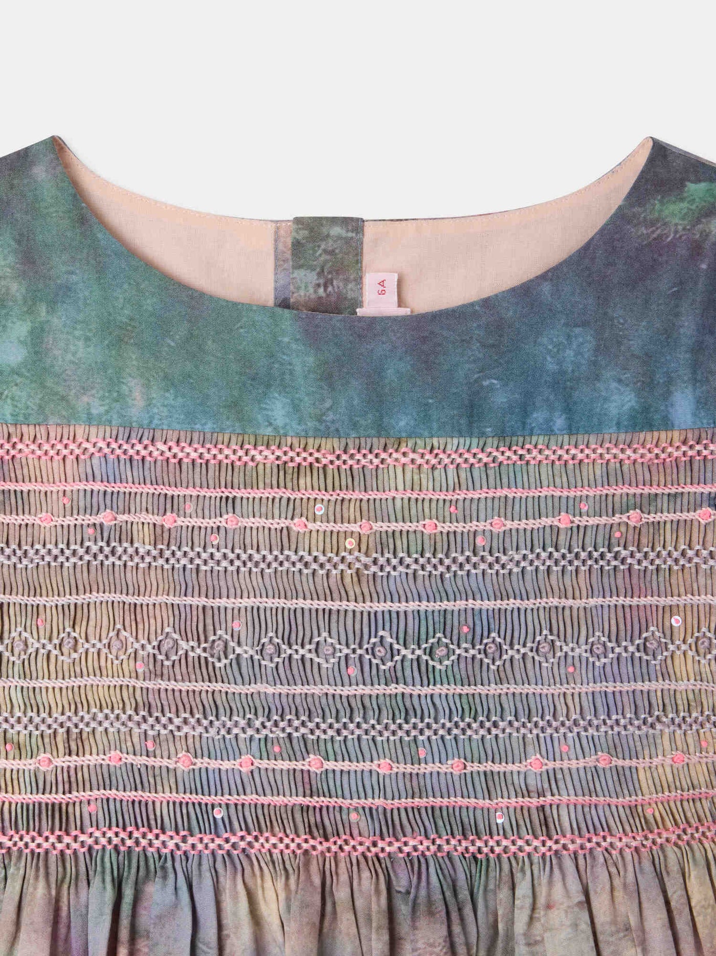 Bonpoint x MoMA Duchesse dress smocked and hand-embroidered in organic cotton