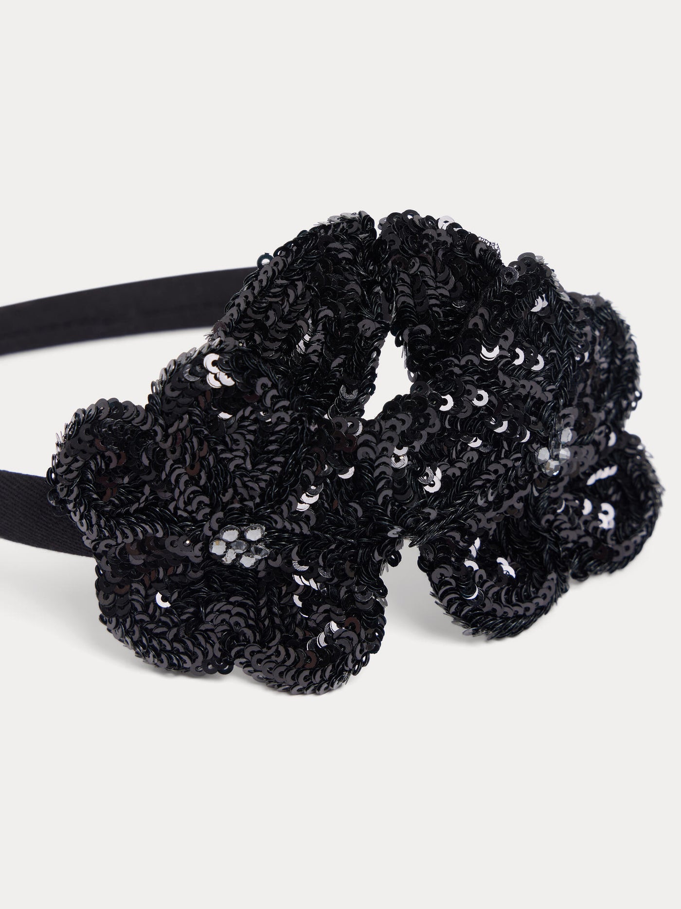 Headband Lamine with embroidered flowers and sequins