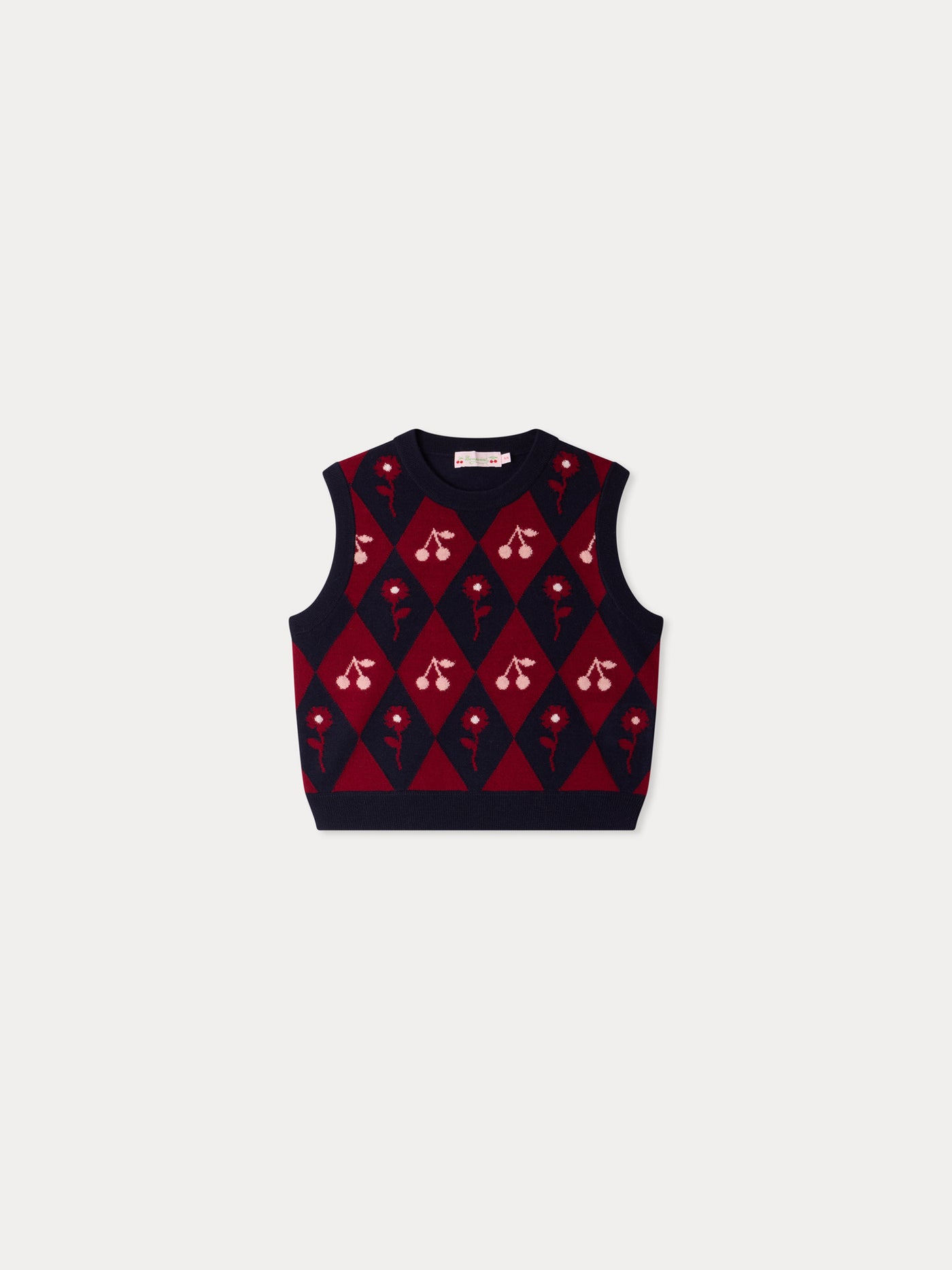 Maelle sleeveless sweater with cherries