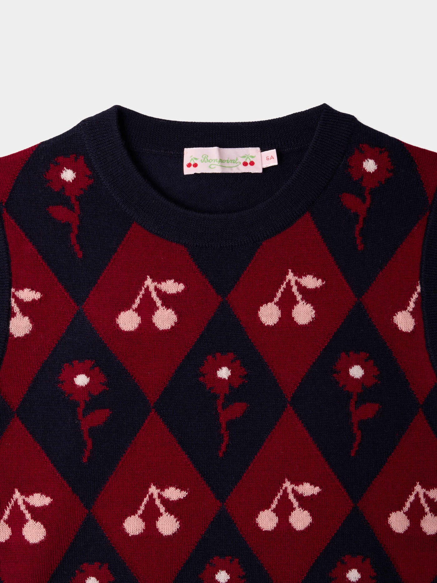 Maelle sleeveless sweater with cherries