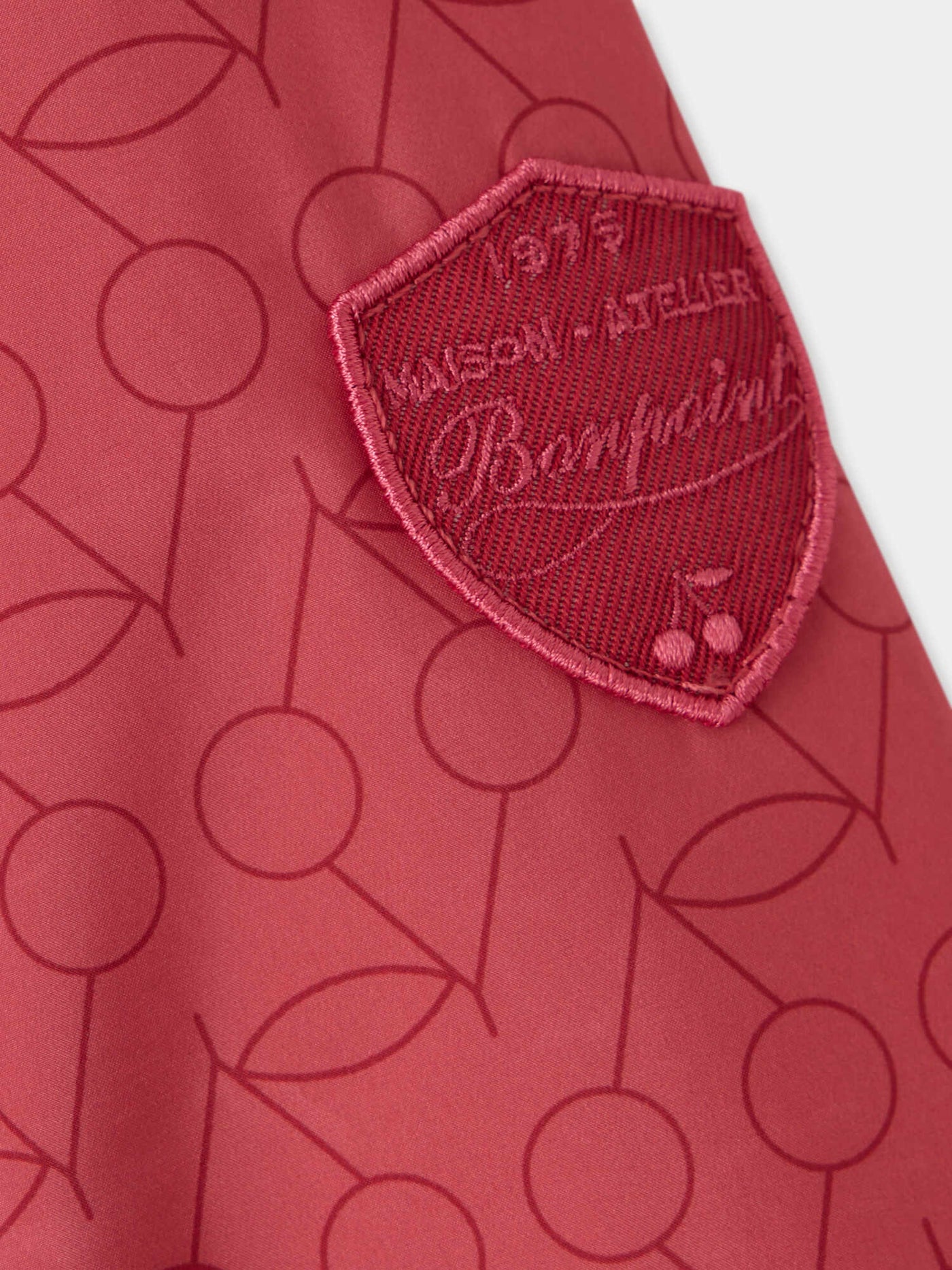 Marguerite water-repellent jacket with cherry print