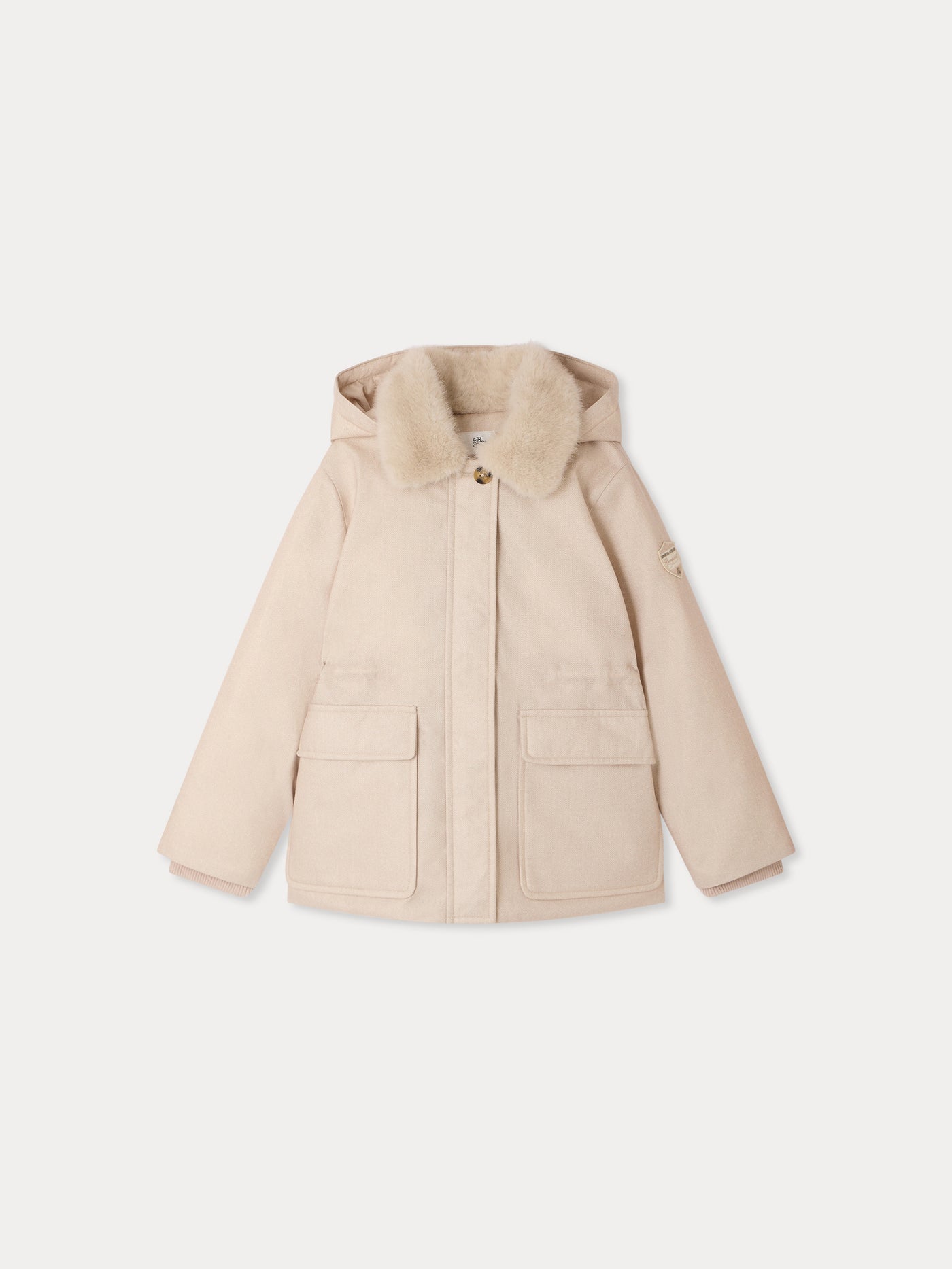 Padded jacket Madelina water-repellent with removable hood and faux fur collar