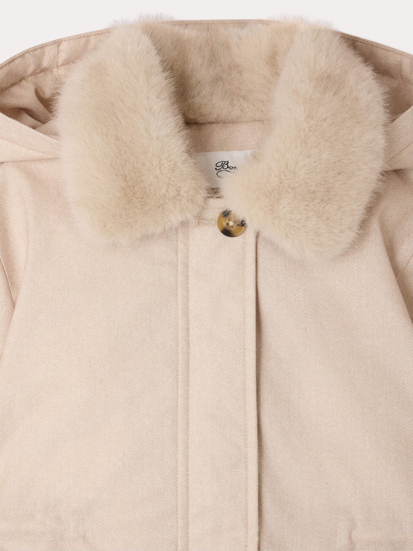 Padded jacket Madelina water-repellent with removable hood and faux fur collar