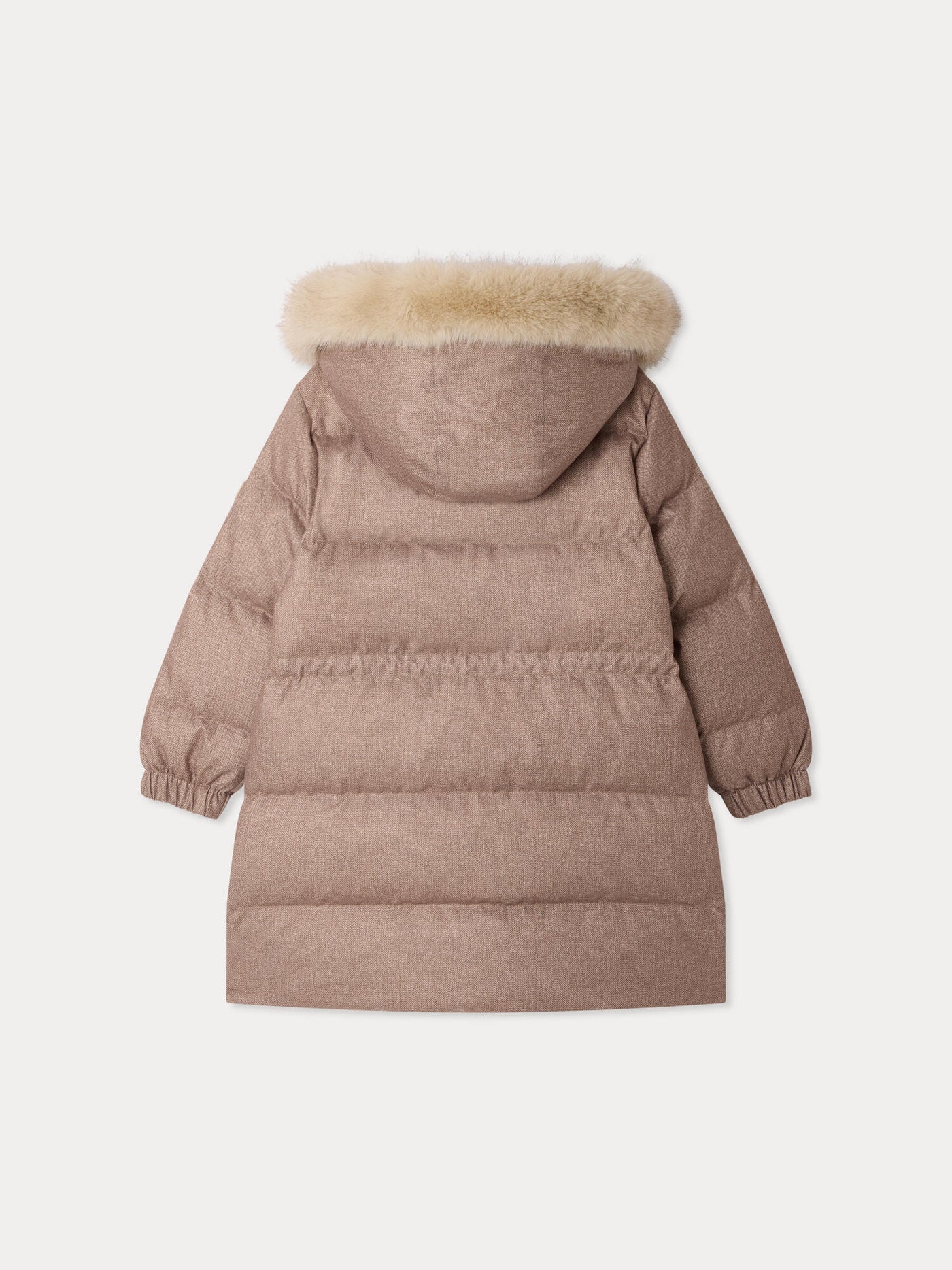 Moirana long padded jacket waterproof with removable fur hood