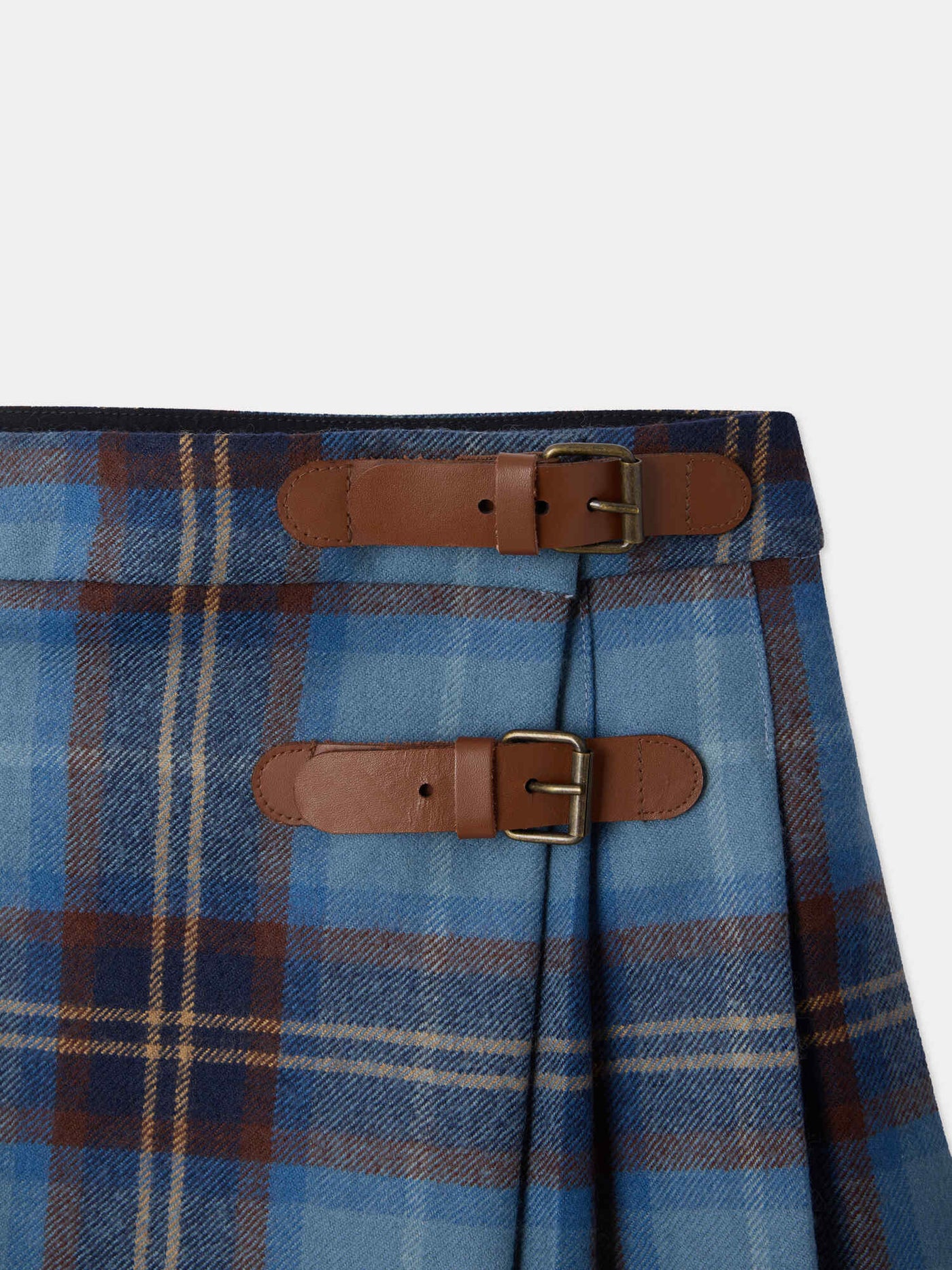 Molk navy tartan kilt skirt in wool