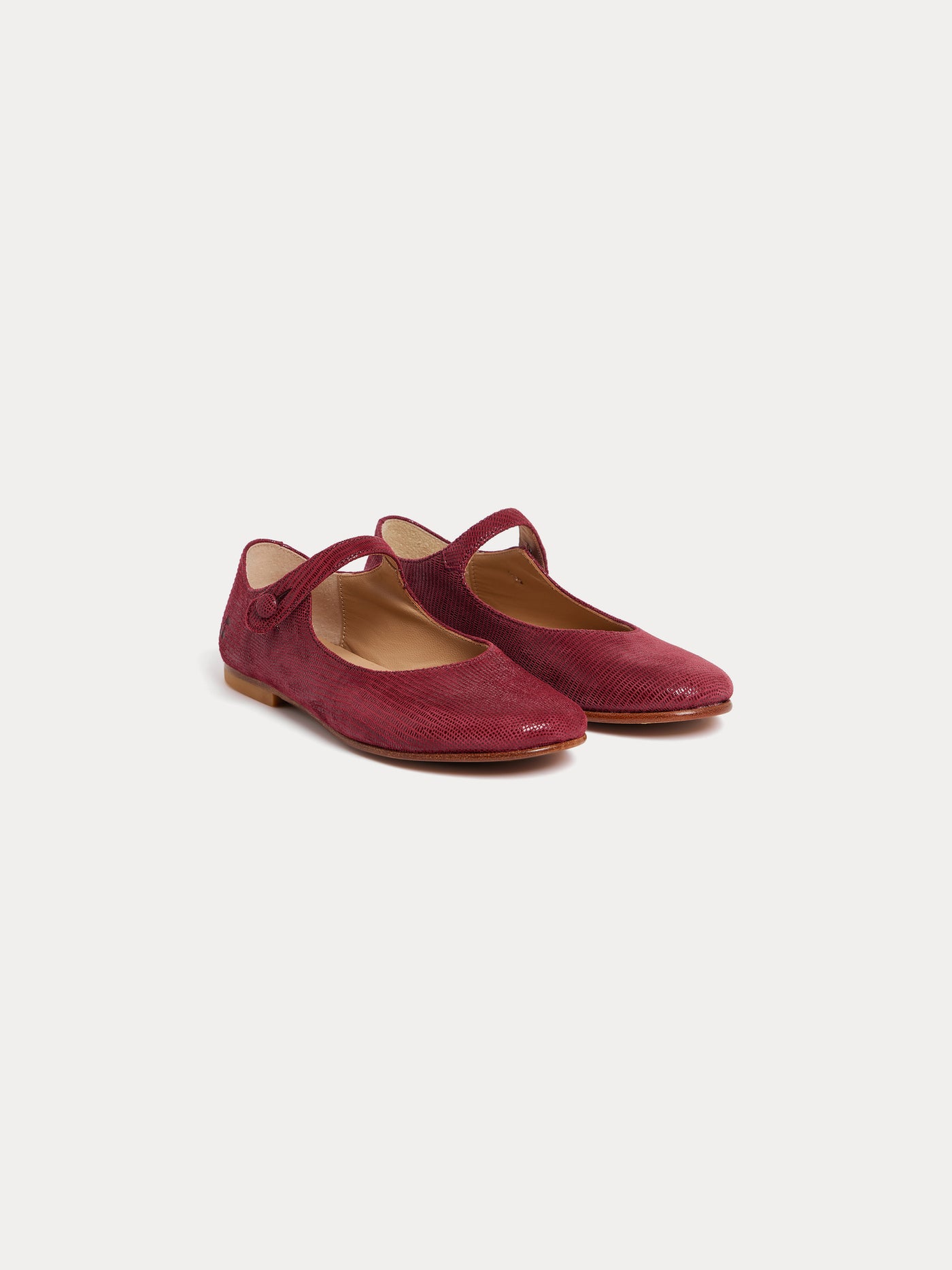 Ella burgundy leather ballet flats
