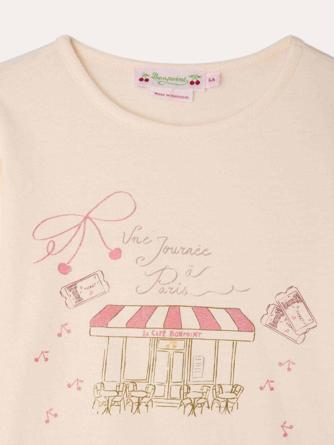 Gracieuse T-shirt with Journée à Paris print in organic cotton